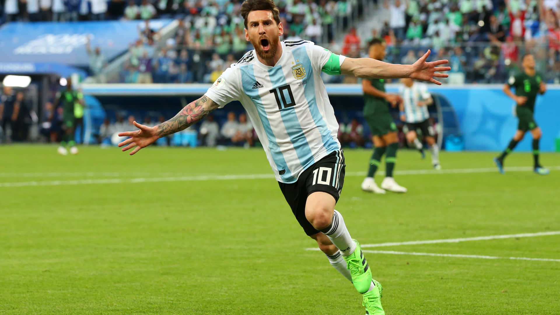 Messi Celebration World Cup4 K Wallpaper