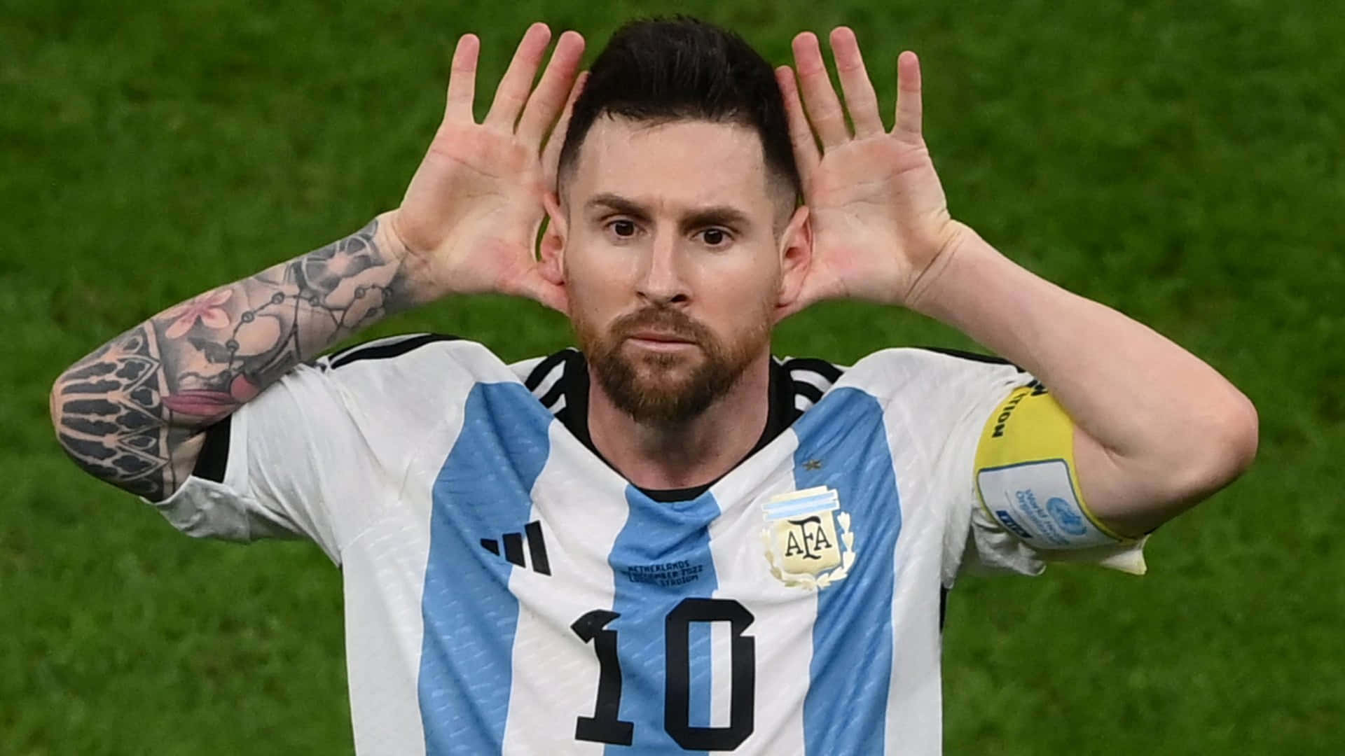 Messi Celebration4 K World Cup Wallpaper