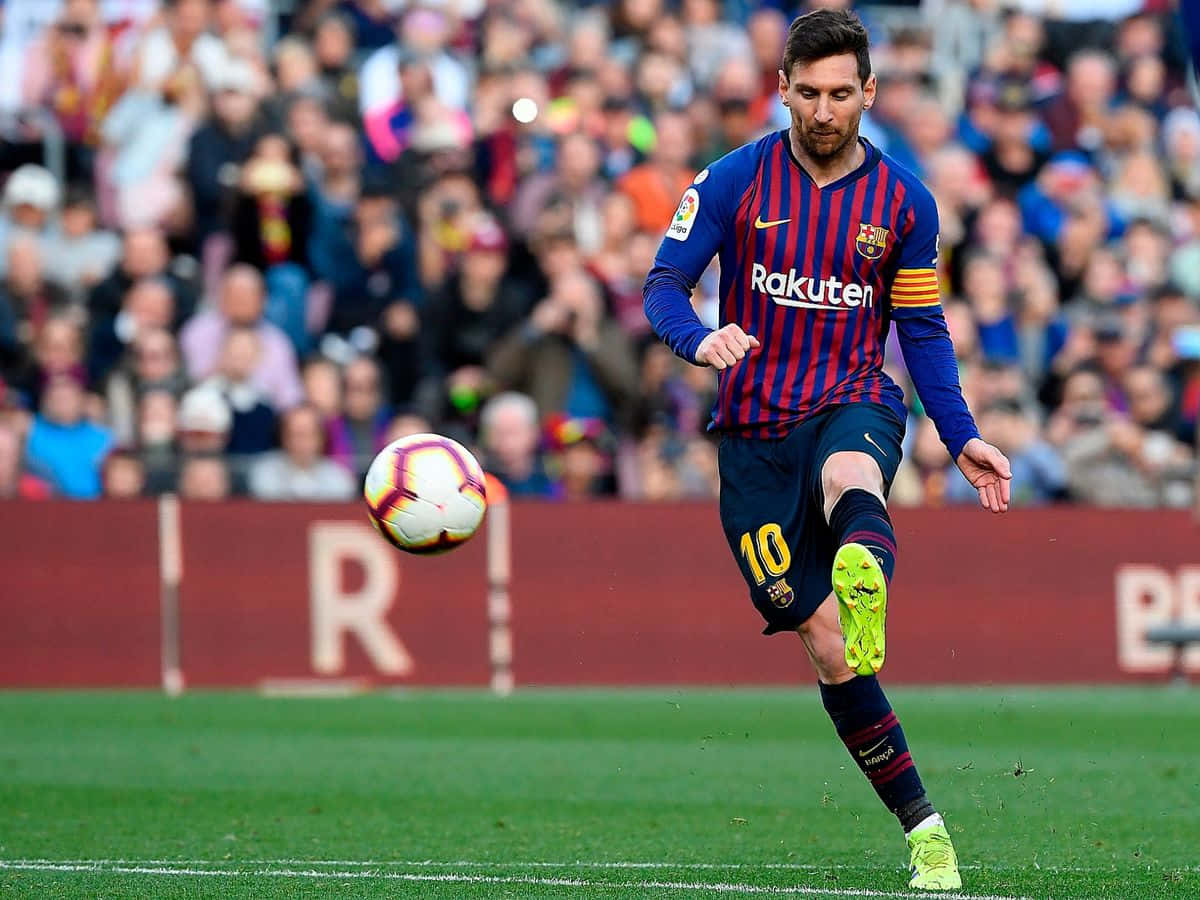 Messi Executing Free Kick Wallpaper