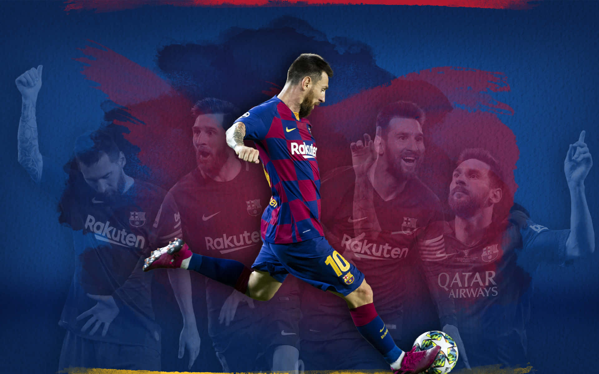Messi Free Kick F C Barcelona Collage Wallpaper