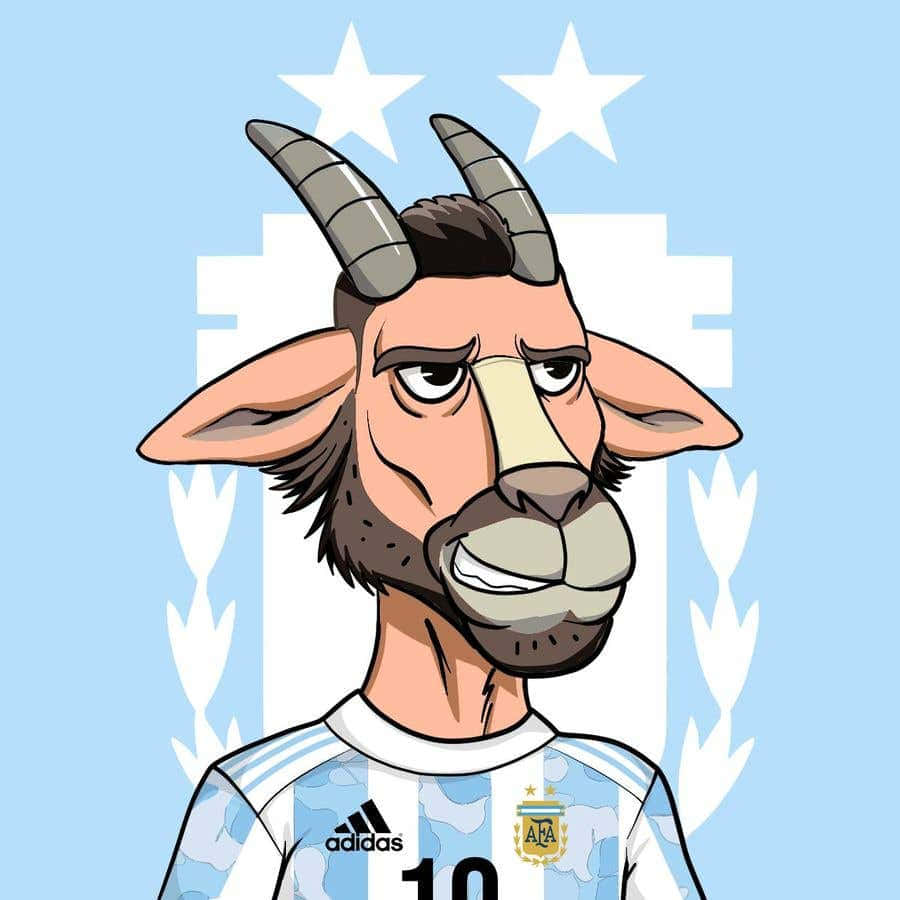 Messi Goat Cartoon Illustration Wallpaper