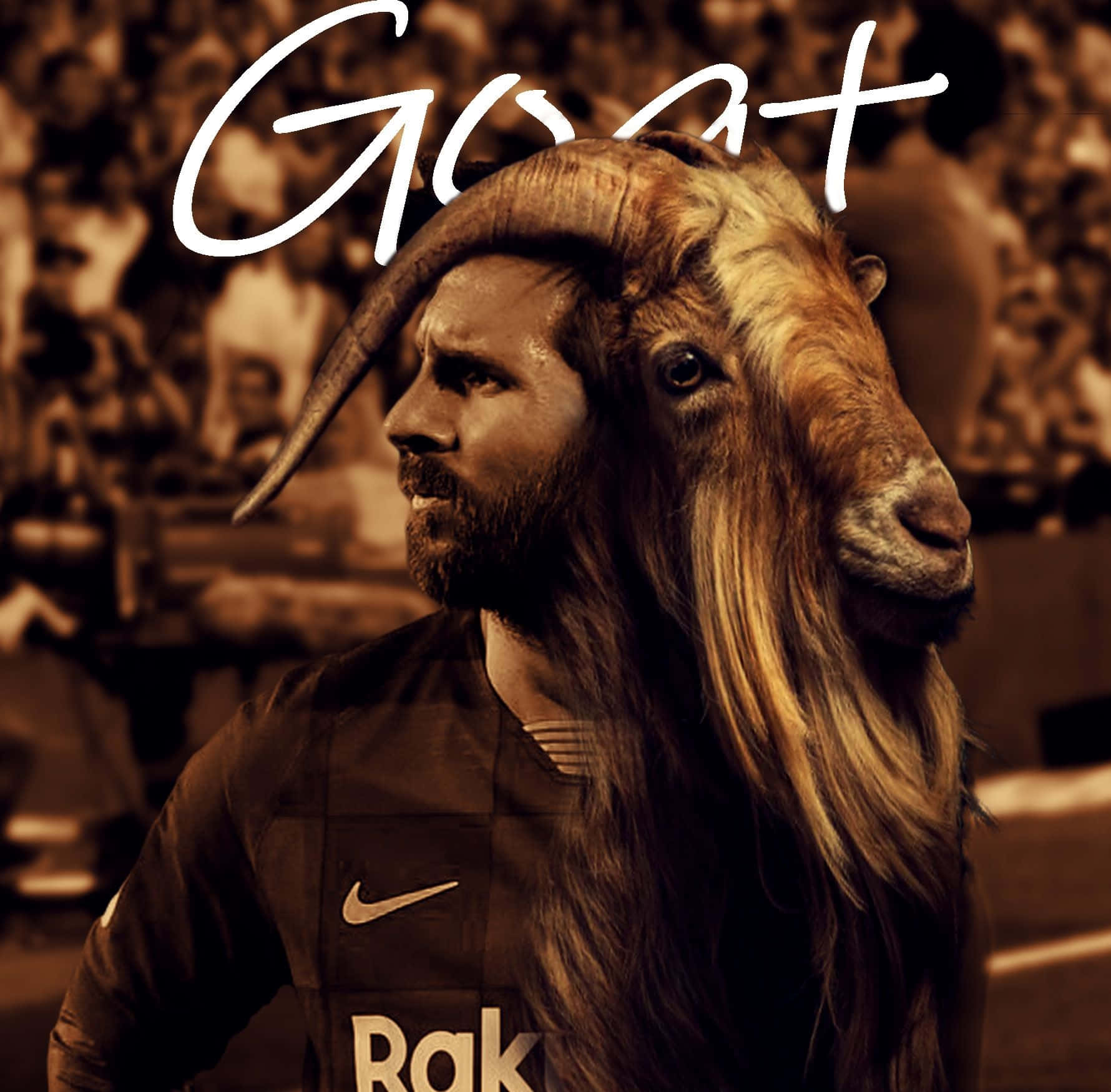 Messi Goat Hybrid Artwork Wallpaper