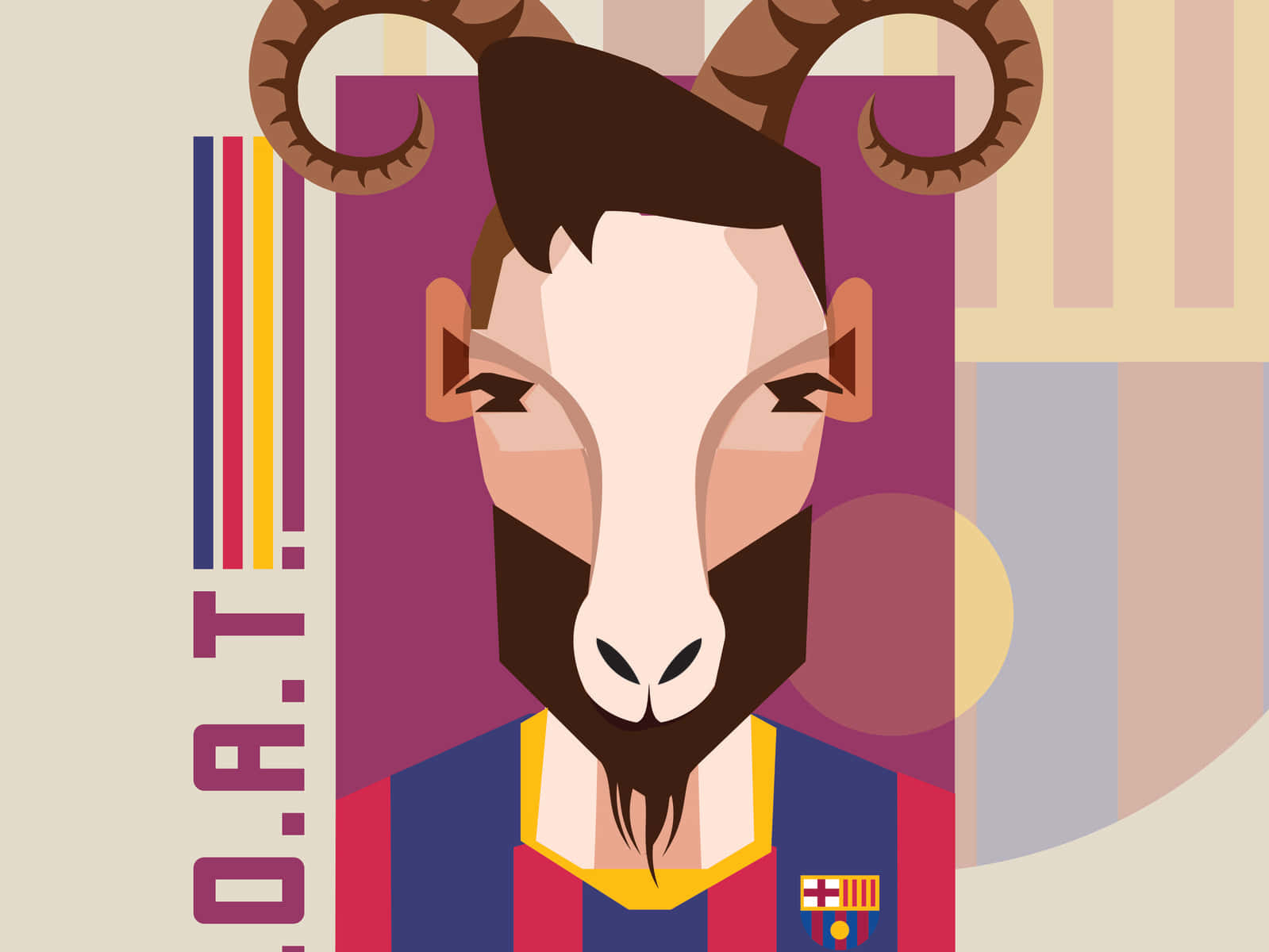 Messi Goat Illustration Wallpaper