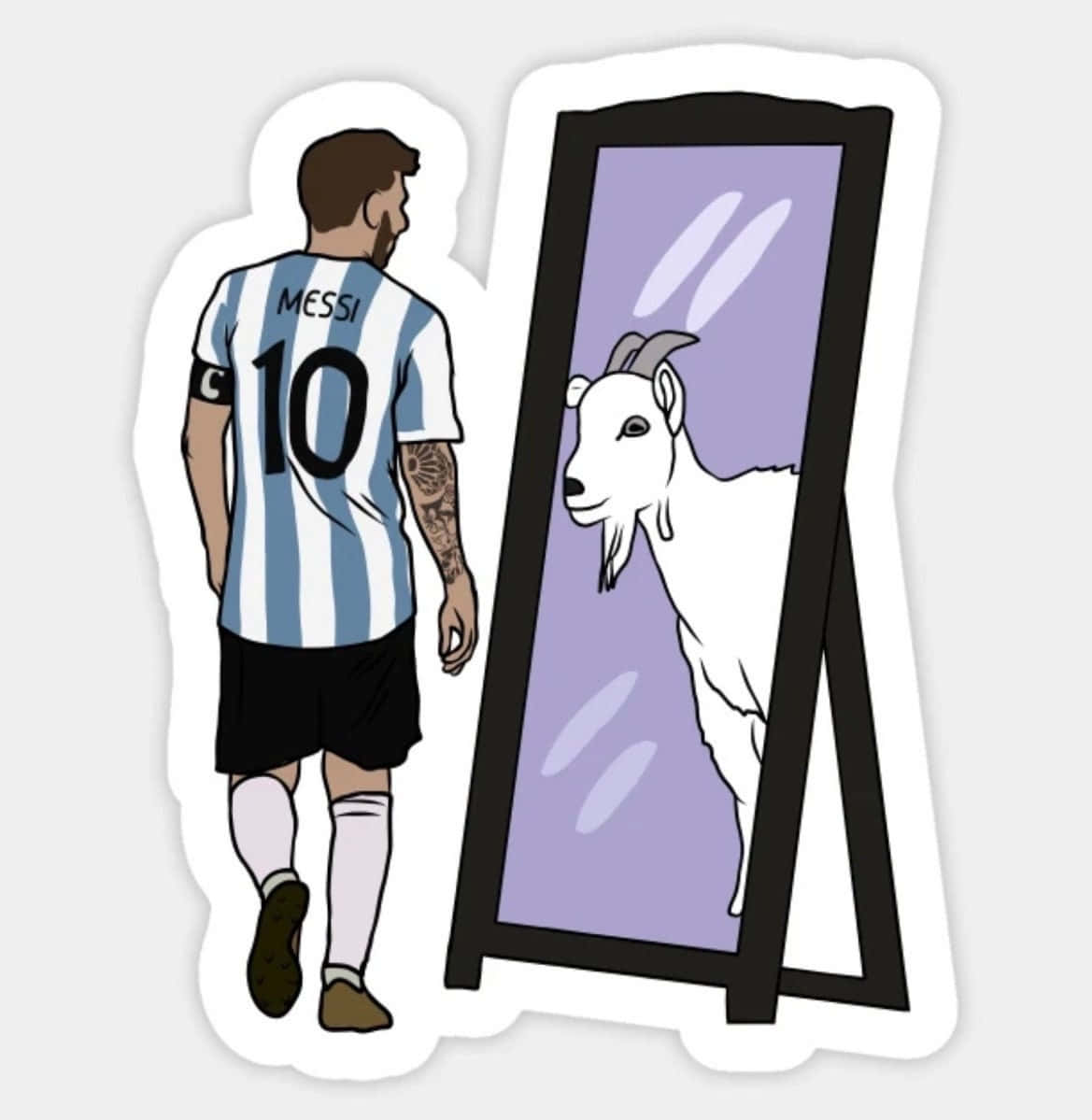 Messi Goat Reflection Sticker Wallpaper