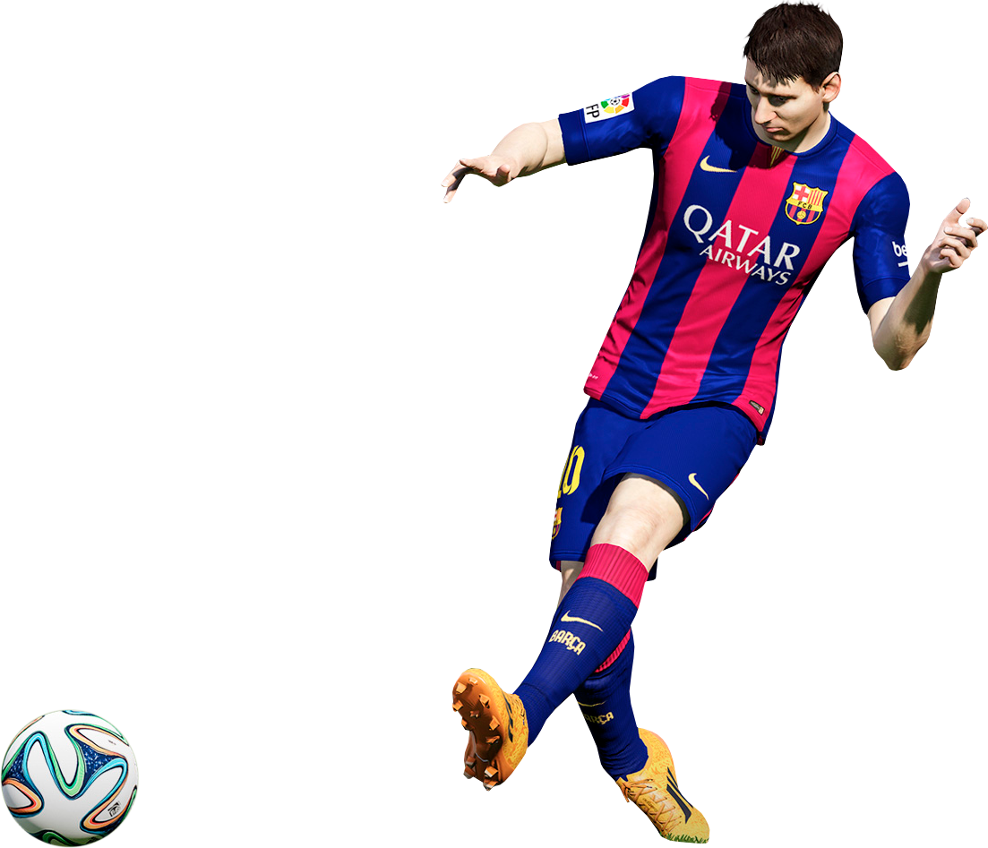 Messi In Action F C Barcelona PNG