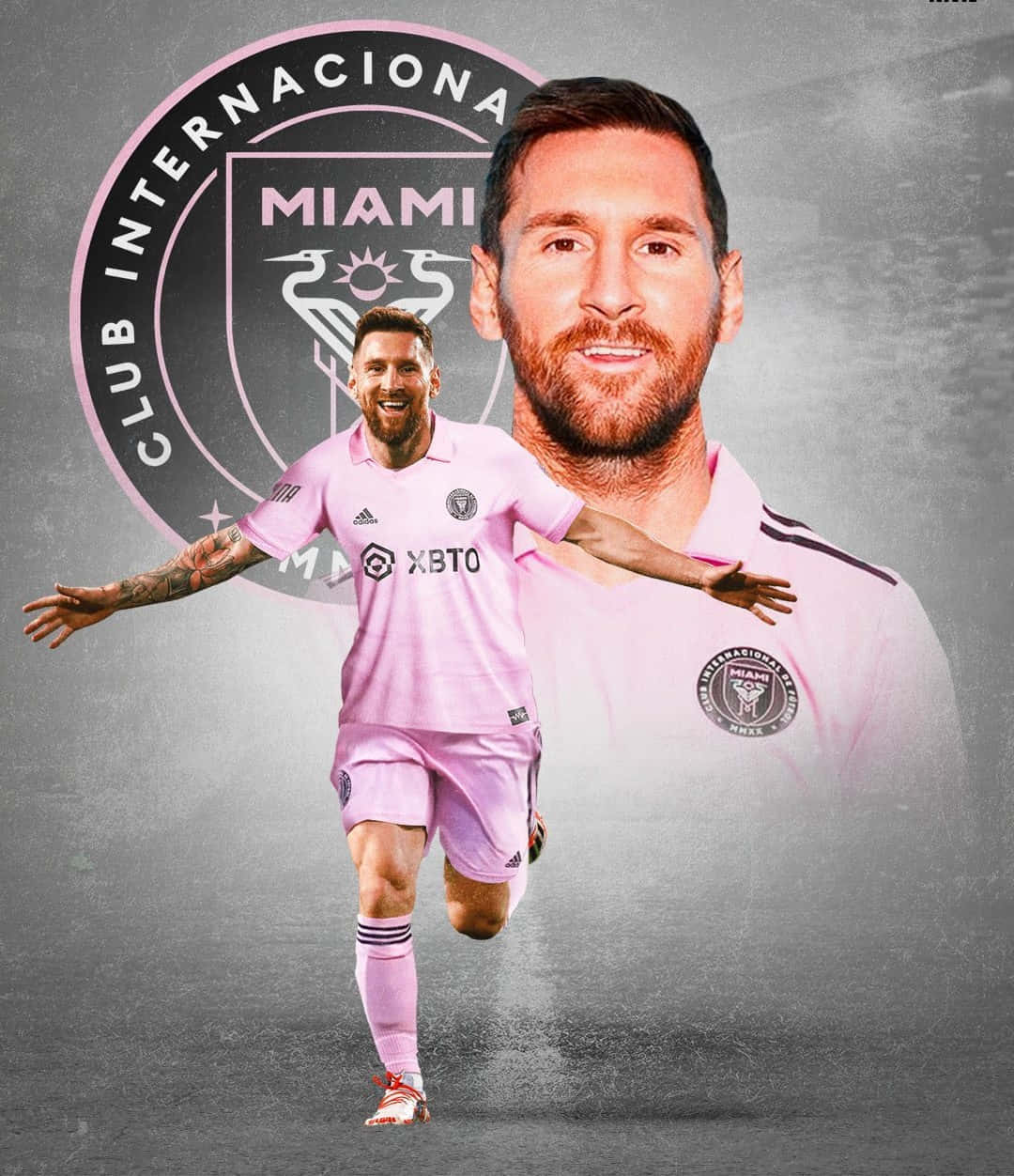 Messi In Inter Miami Pink Kit Wallpaper
