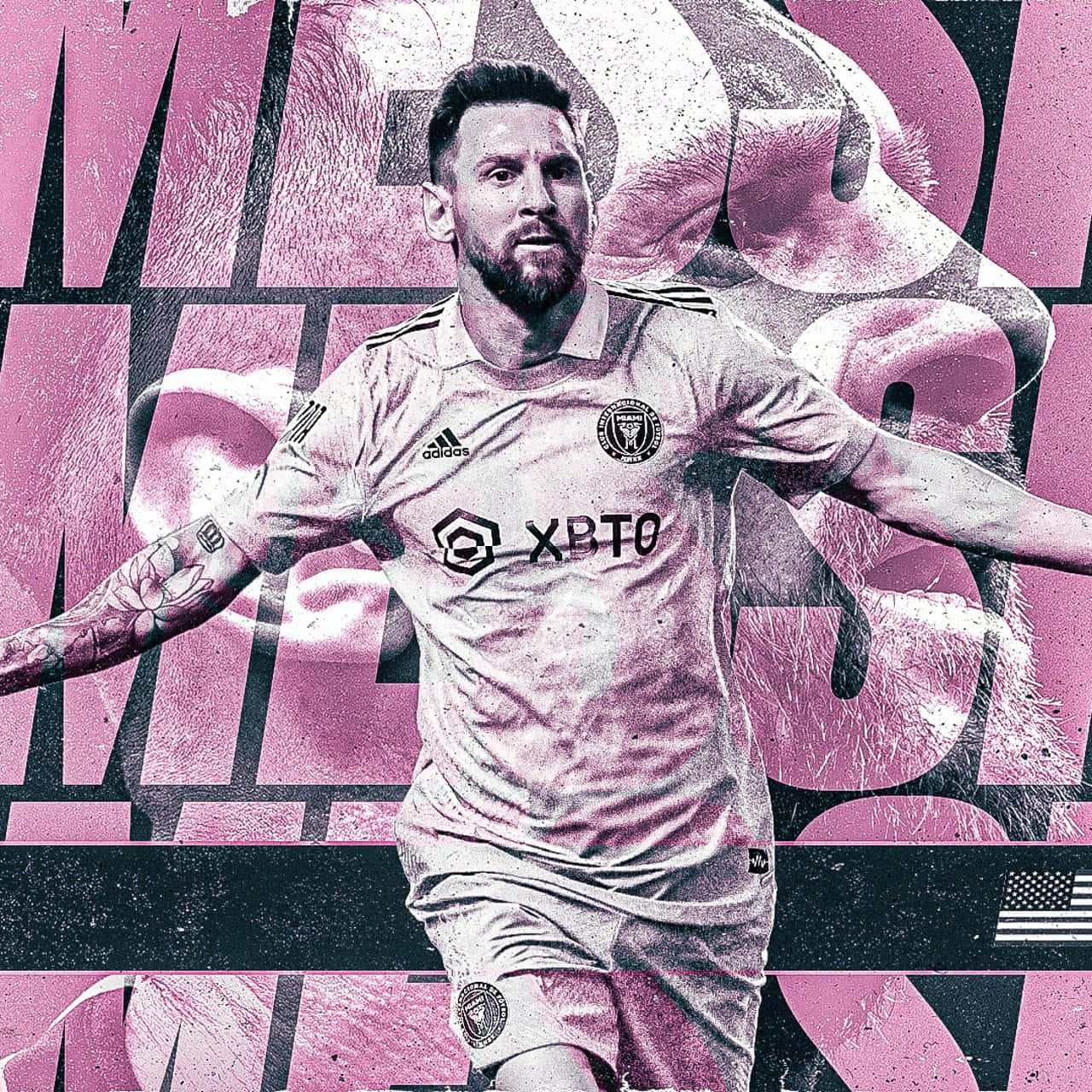 Messi Inter Miami Graphic Wallpaper