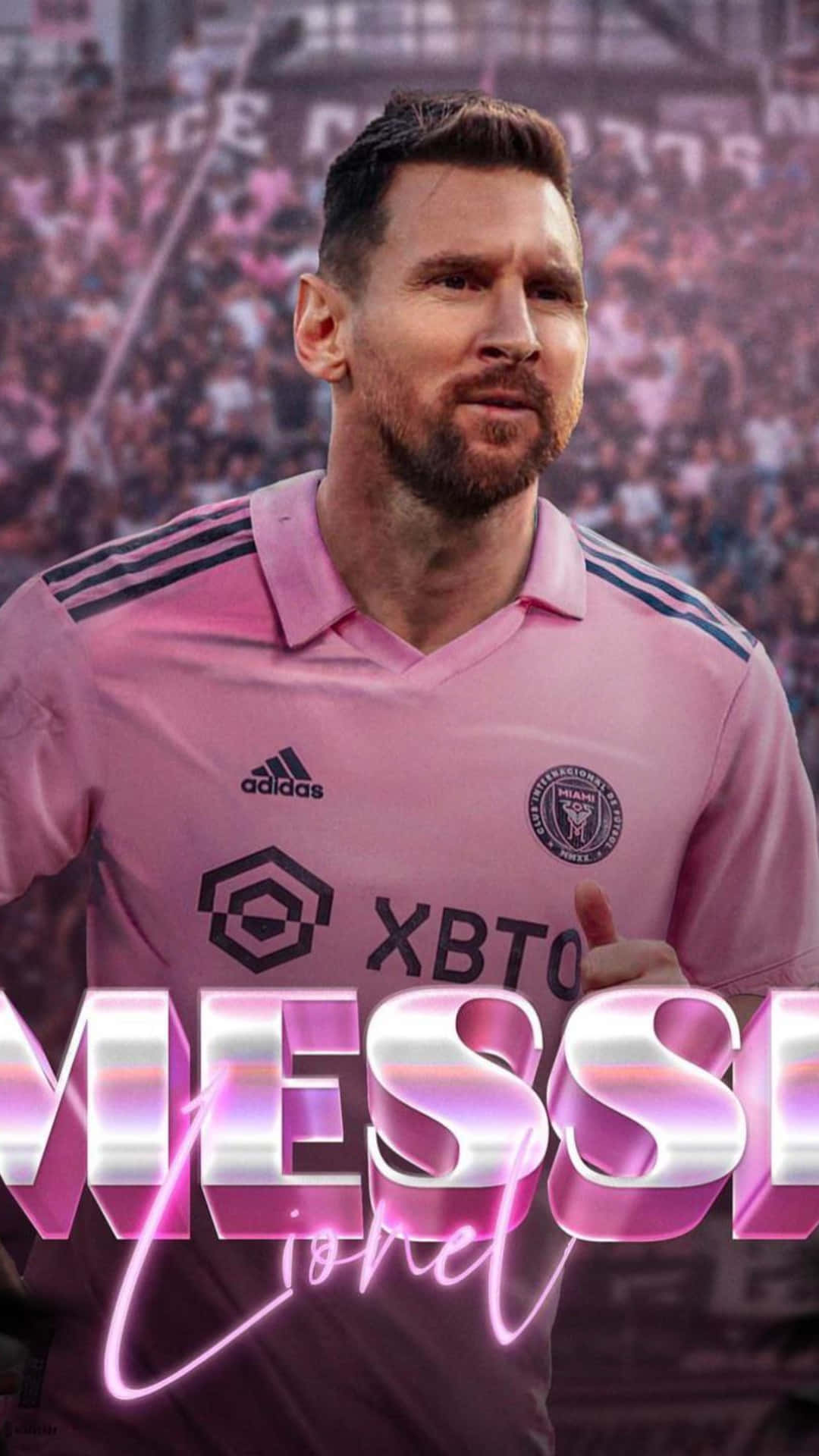 Messi Inter Miami Pink Jersey Wallpaper