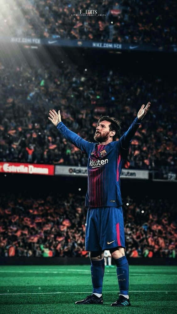 Celebrazionedel Gol Freddo Di Messi Per Iphone Sfondo