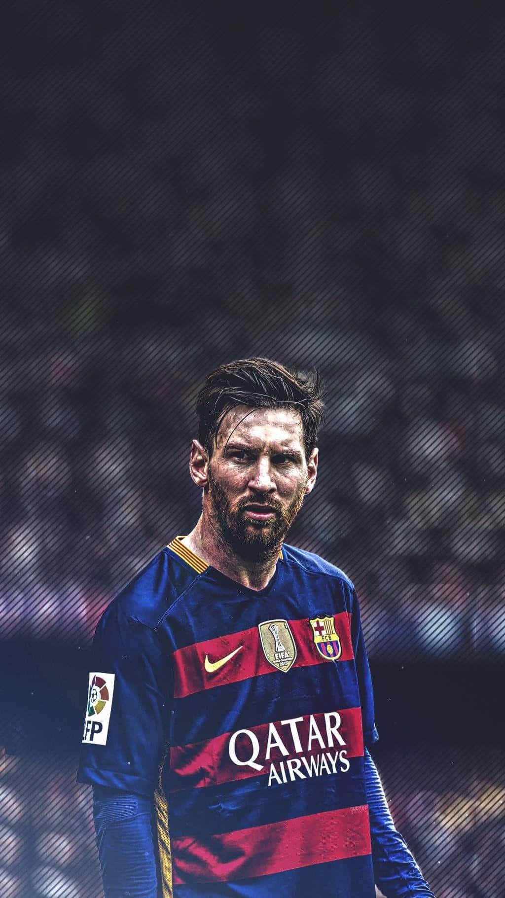 Lionel Messi, Verdens Største Fodboldspiller I Hans Signatur Far Barcelona Farver Wallpaper