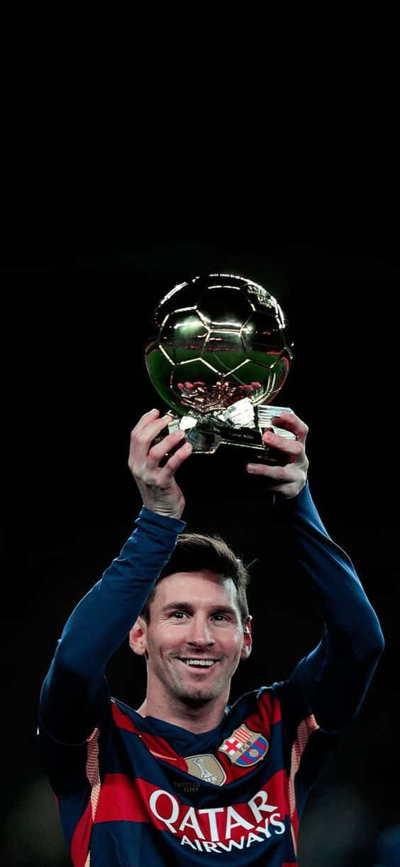 Messi Iphone Presenting Ballon D'or Wallpaper