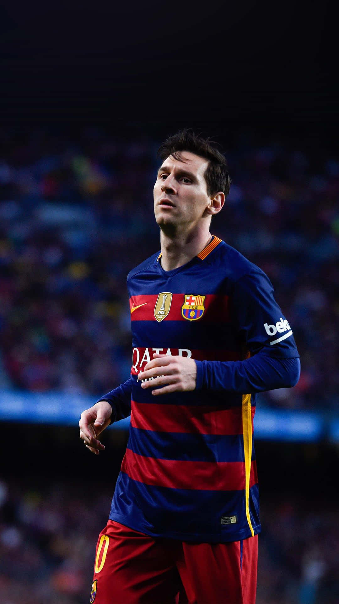 Wallpaperargentinsk Fotbollsstjärna Lionel Messi Är Ansiktet Av Den Nya Iphone-bakgrundsbilderna. Wallpaper