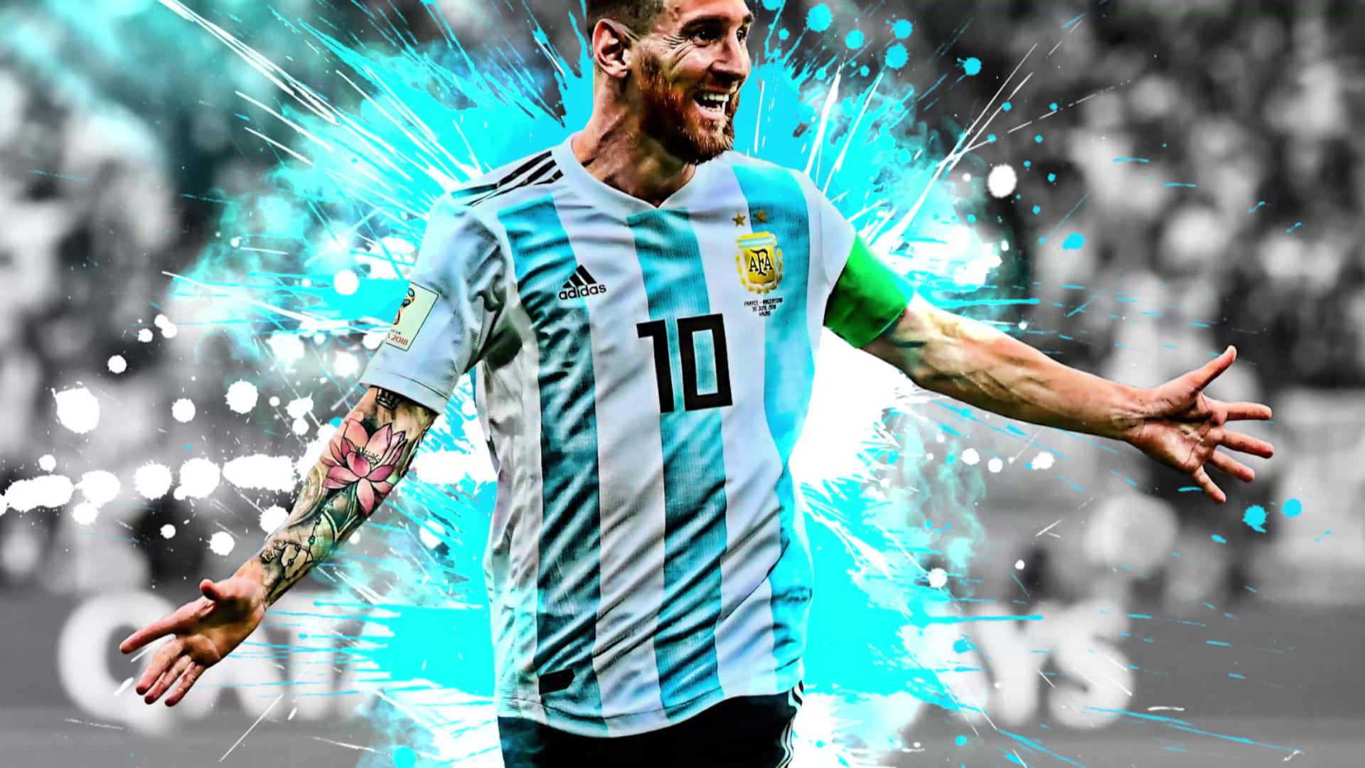 Messi Jubilation Argentina4 K World Cup Wallpaper