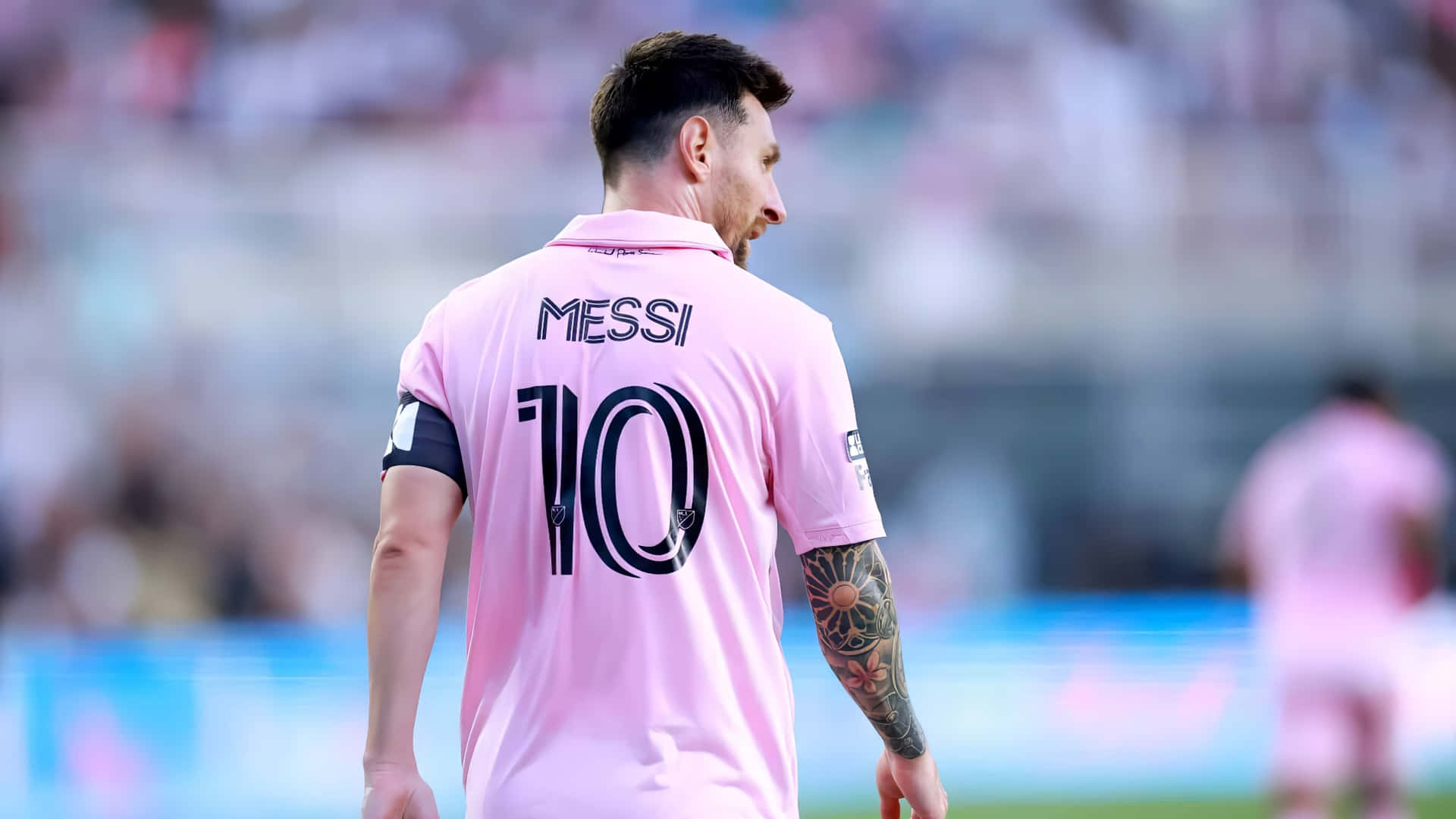 Messi_ Number_10_ Pink_ Jersey_4 K Wallpaper