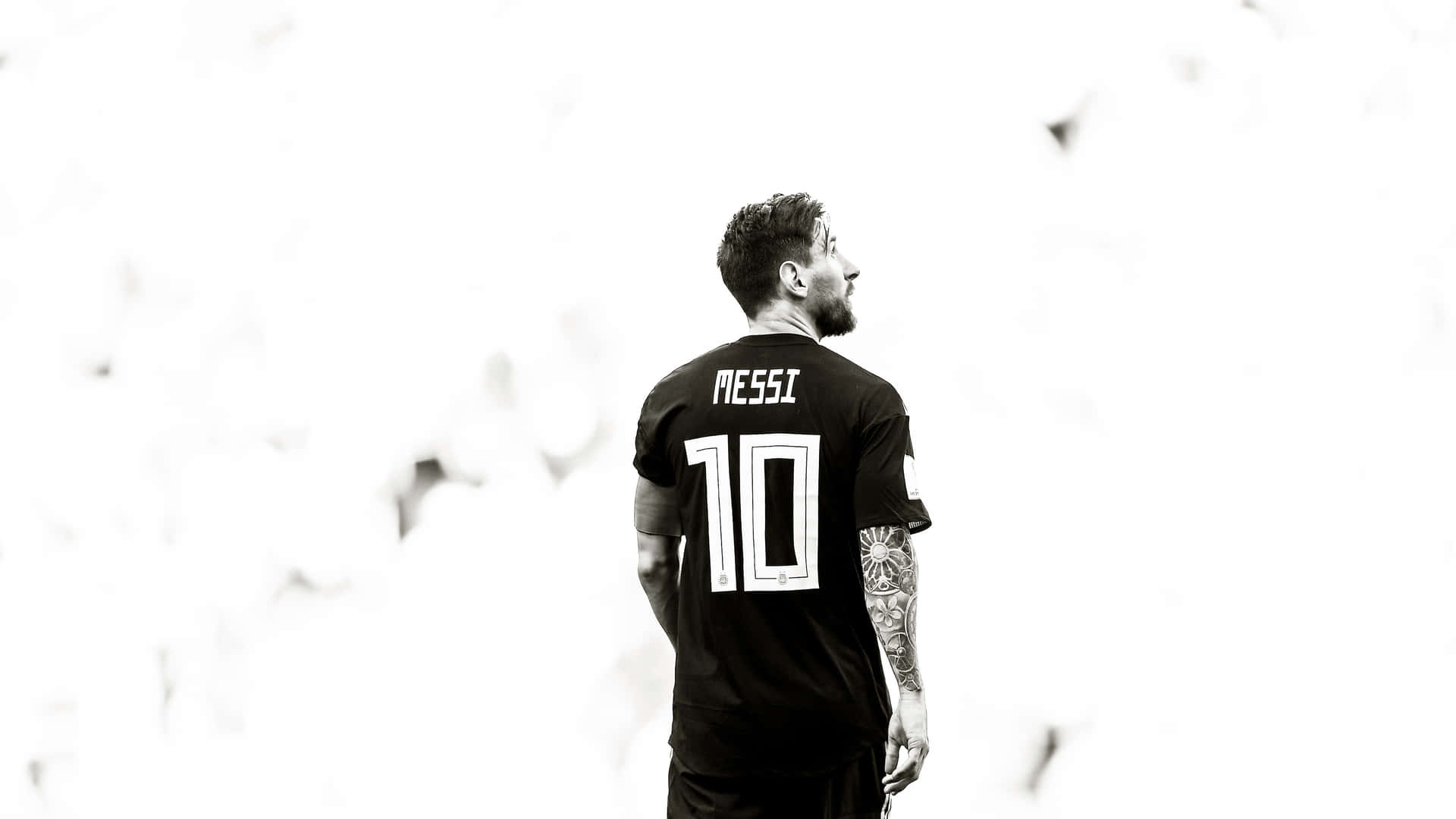 Messi Number10 Blackand White Wallpaper