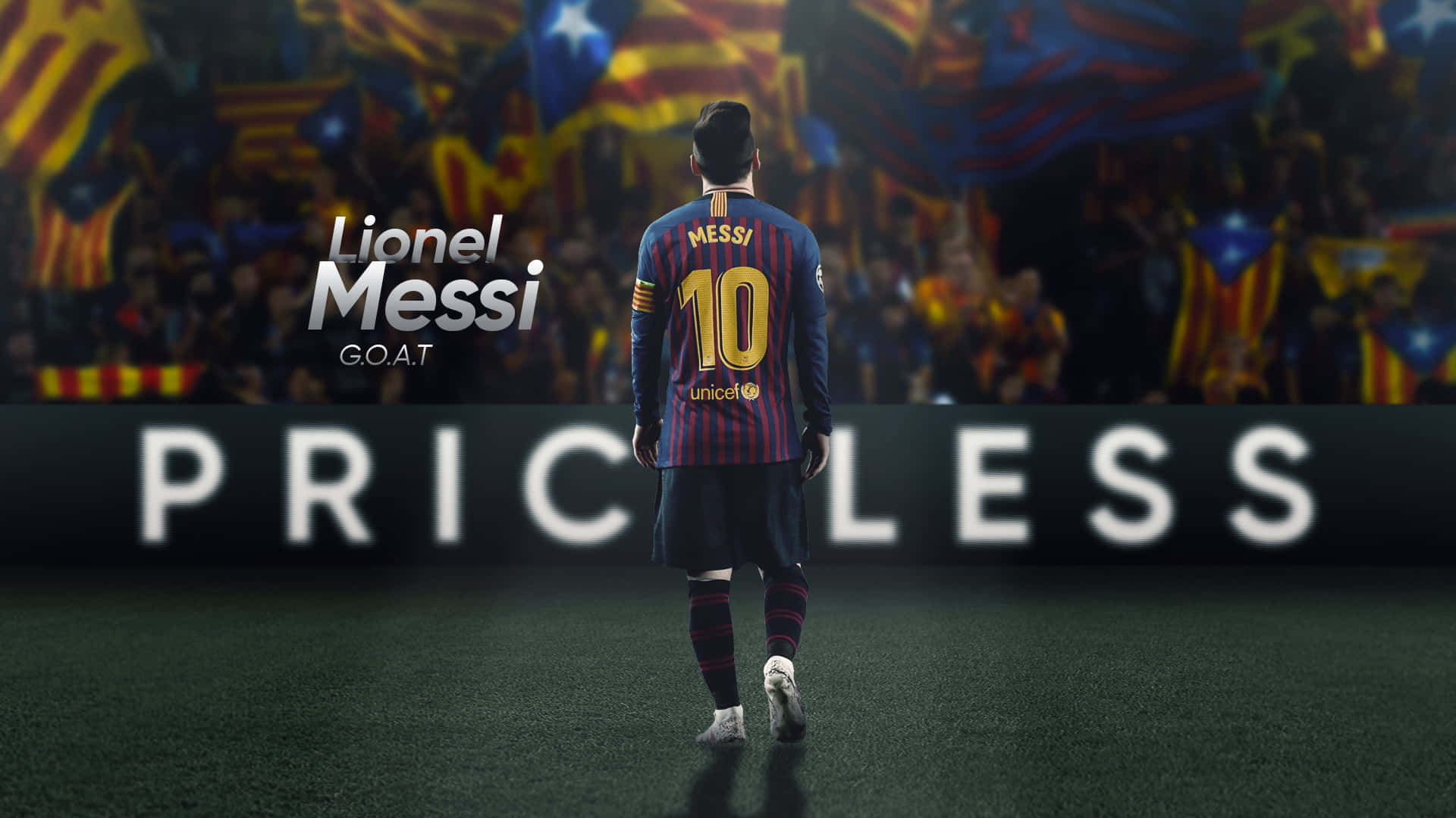Immaginedi Lionel Messi Che Celebra La Vittoria Nel Calcio