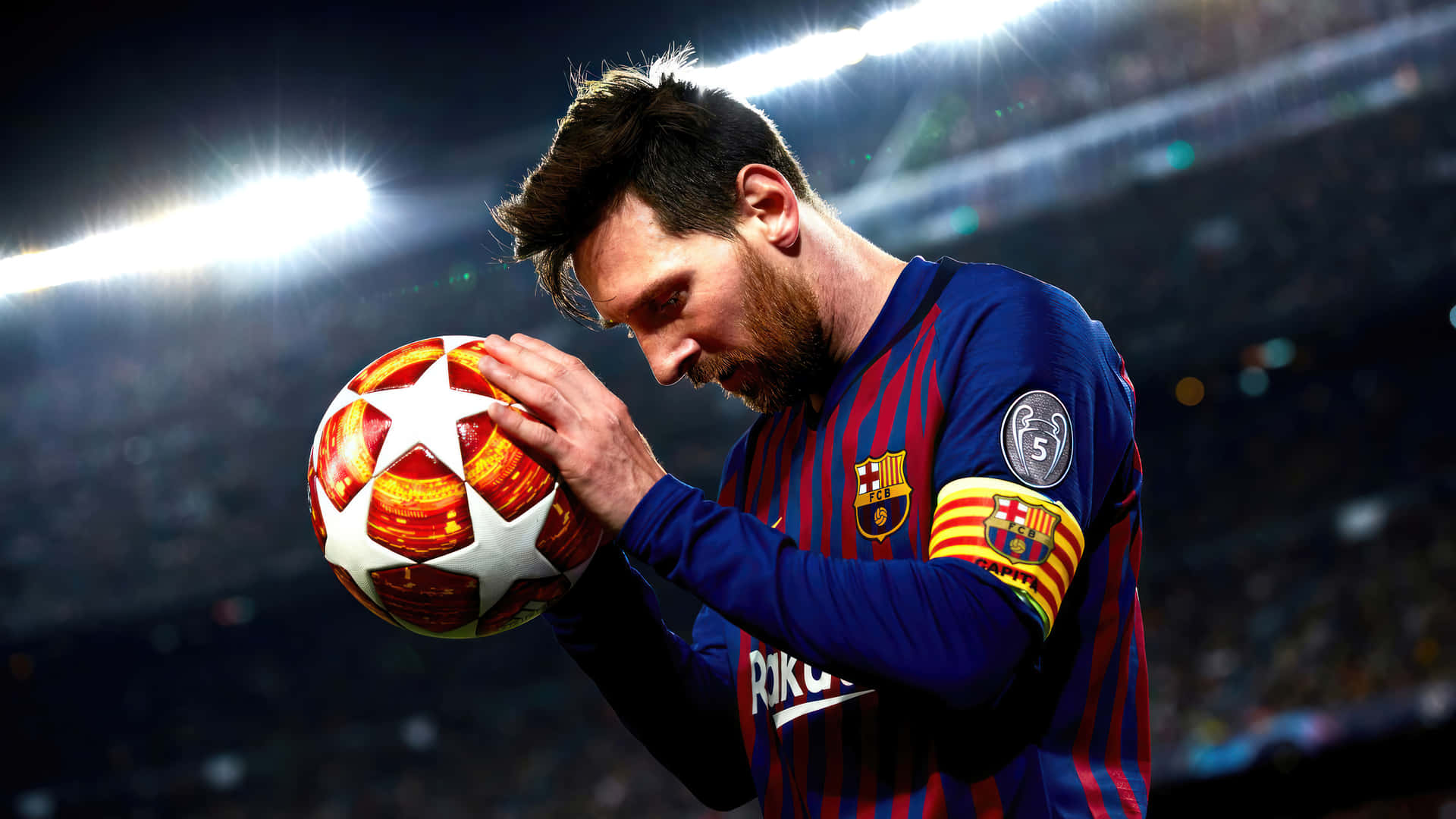 Lionel Messi controlling the ball with ease.
