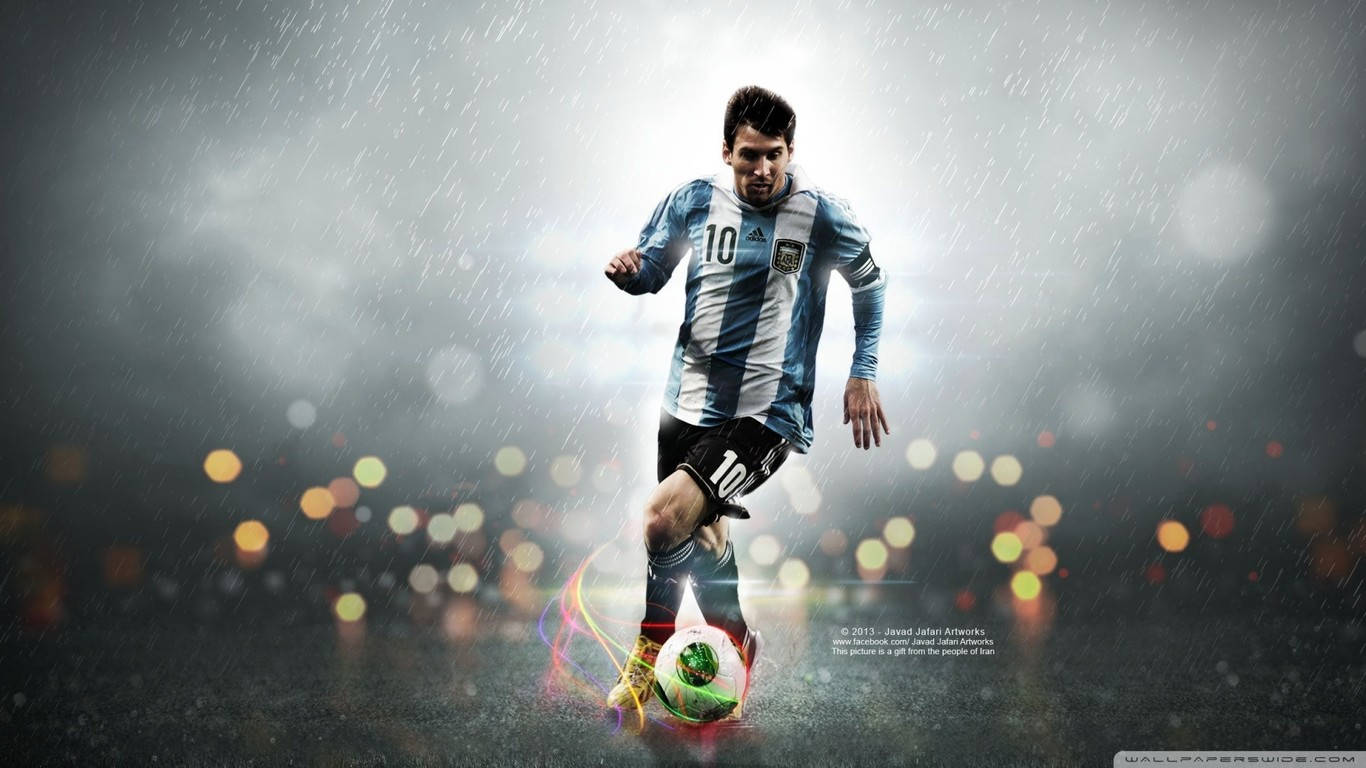Messi Playing In Rain