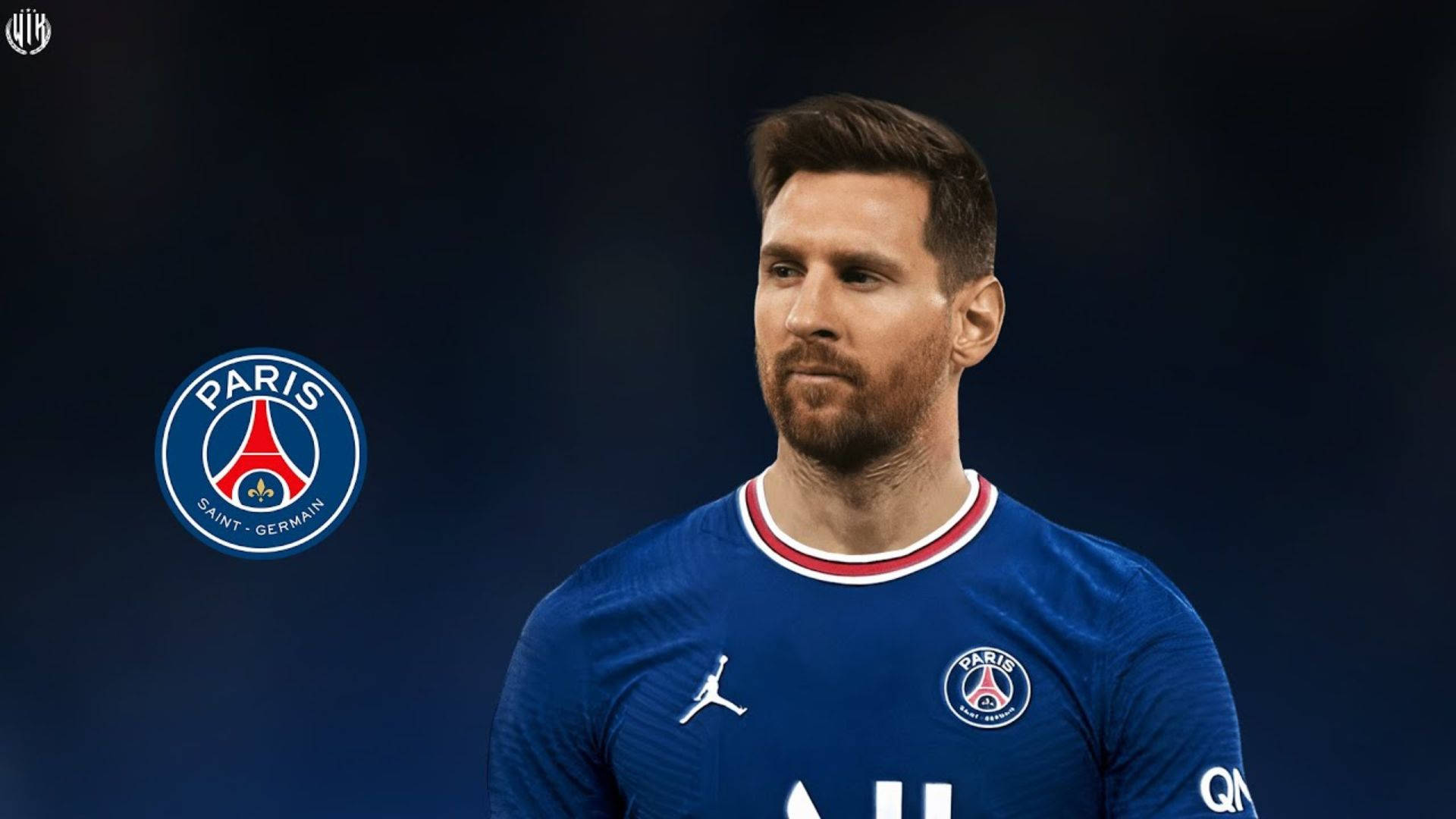 Download Messi Portrait Psg Logo Wallpaper 