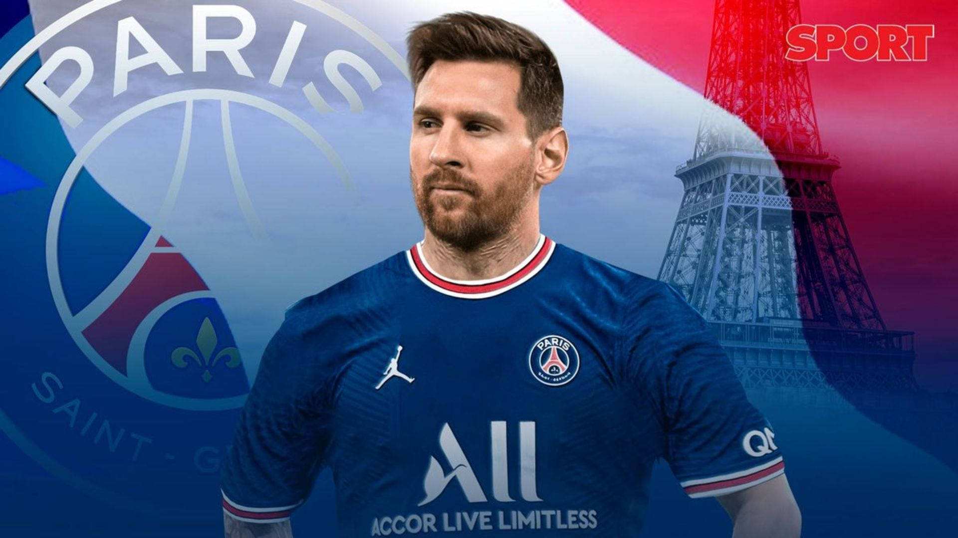 Messi PSG France Flag Wallpaper