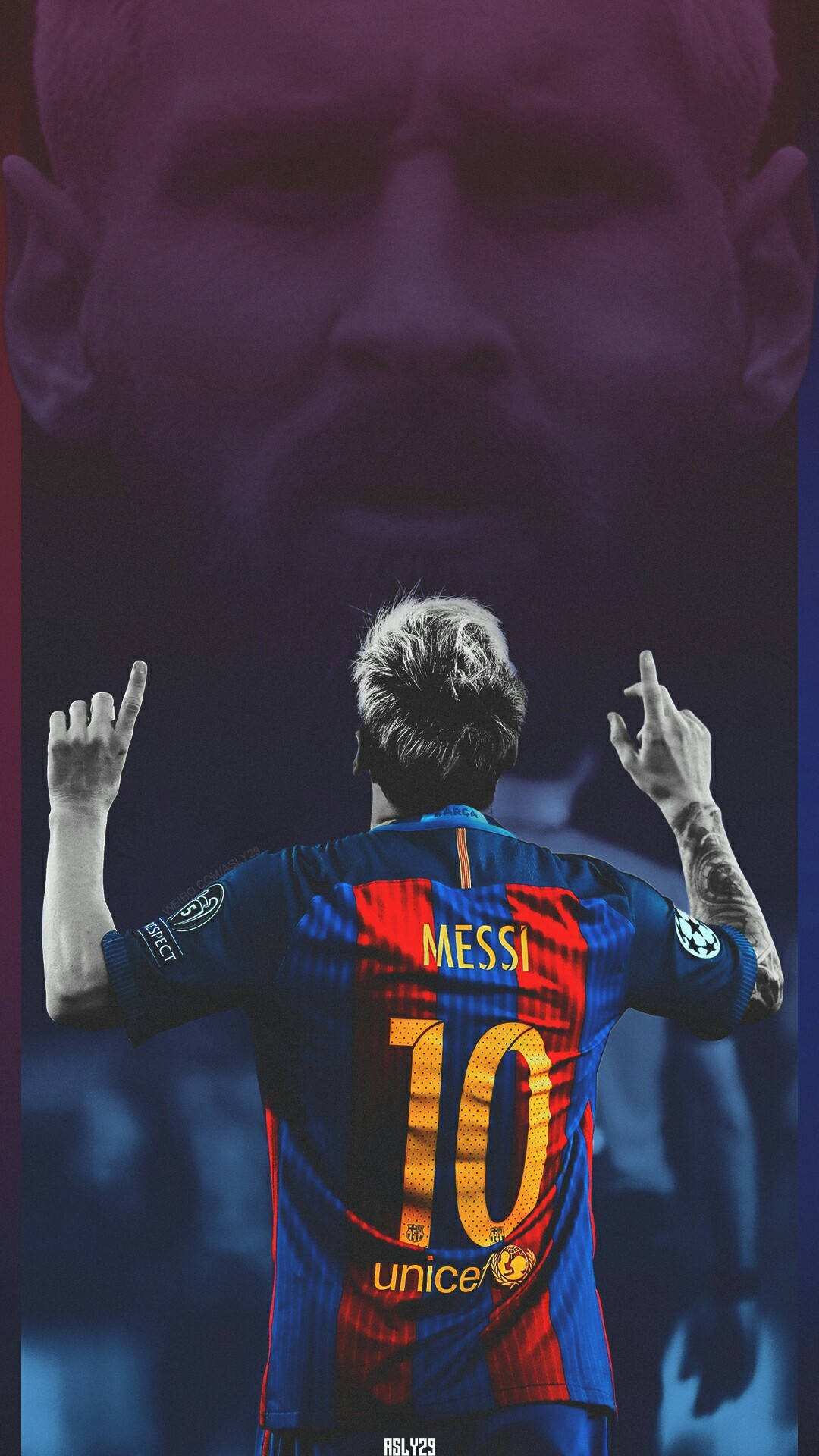 Messi PSG Pointing Up Wallpaper