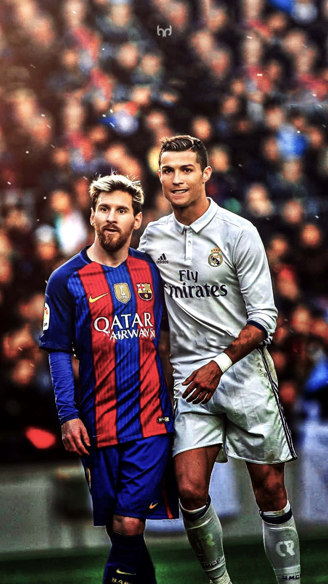 Messi Ronaldo Rivalry Classic Wallpaper
