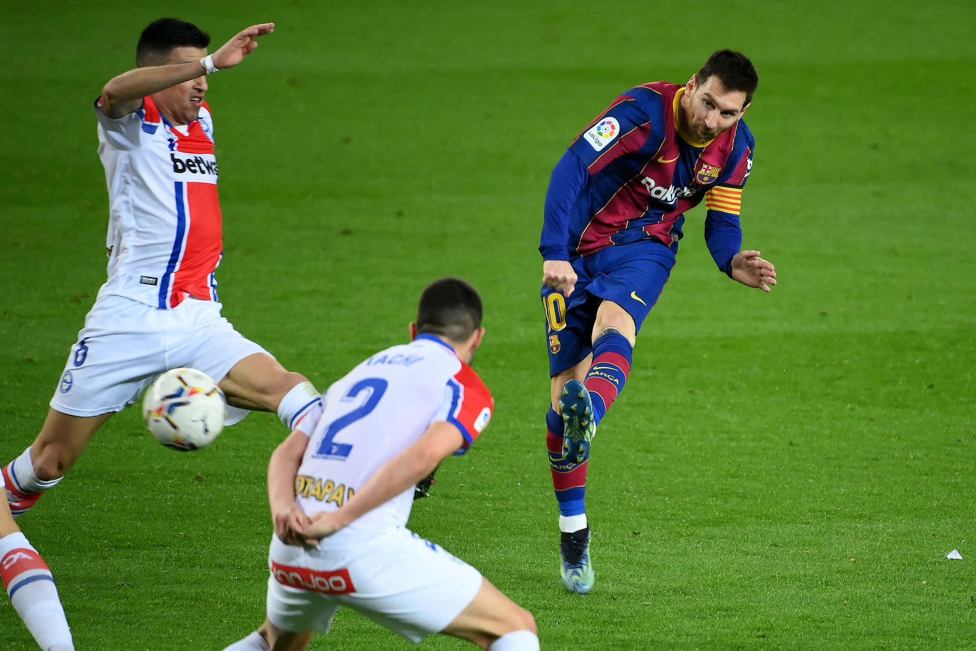 Messi's Stunning Free Kick Moment Wallpaper