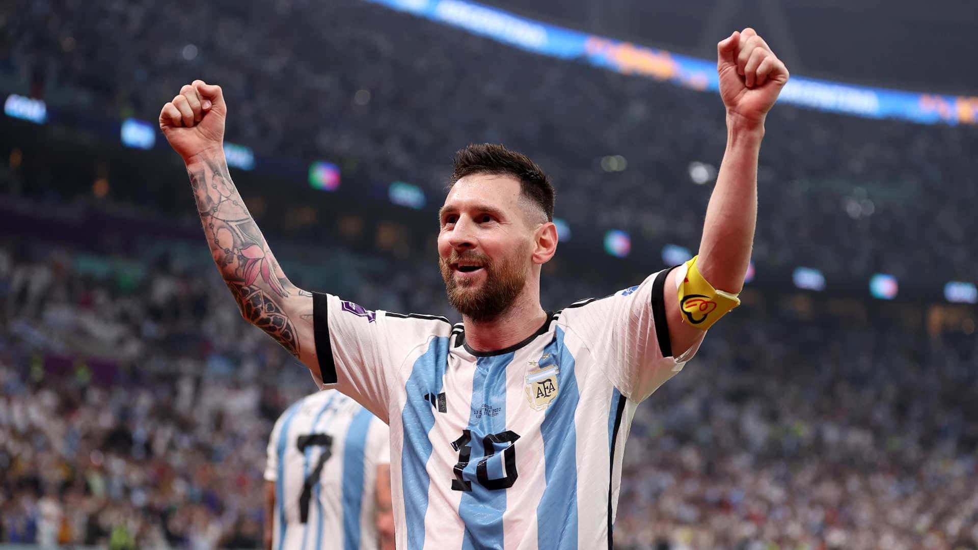 Messi Victory Celebration World Cup4 K Wallpaper