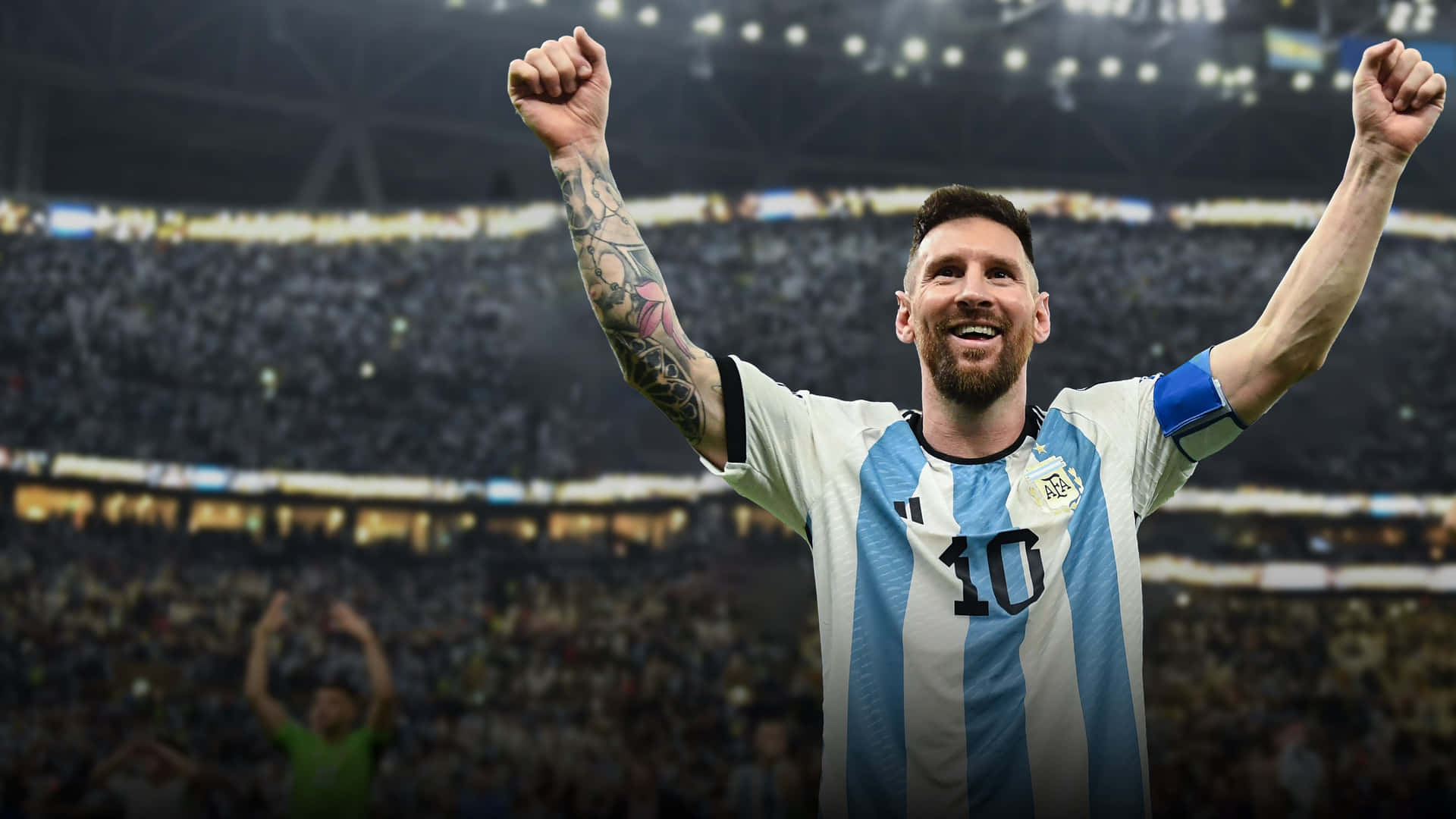 Messi Victory Celebration4 K World Cup Wallpaper