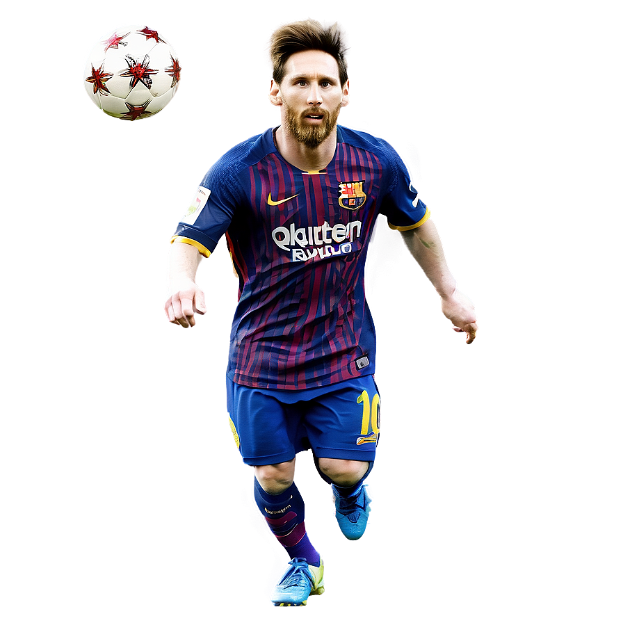 Messi With Football Png 06242024 PNG