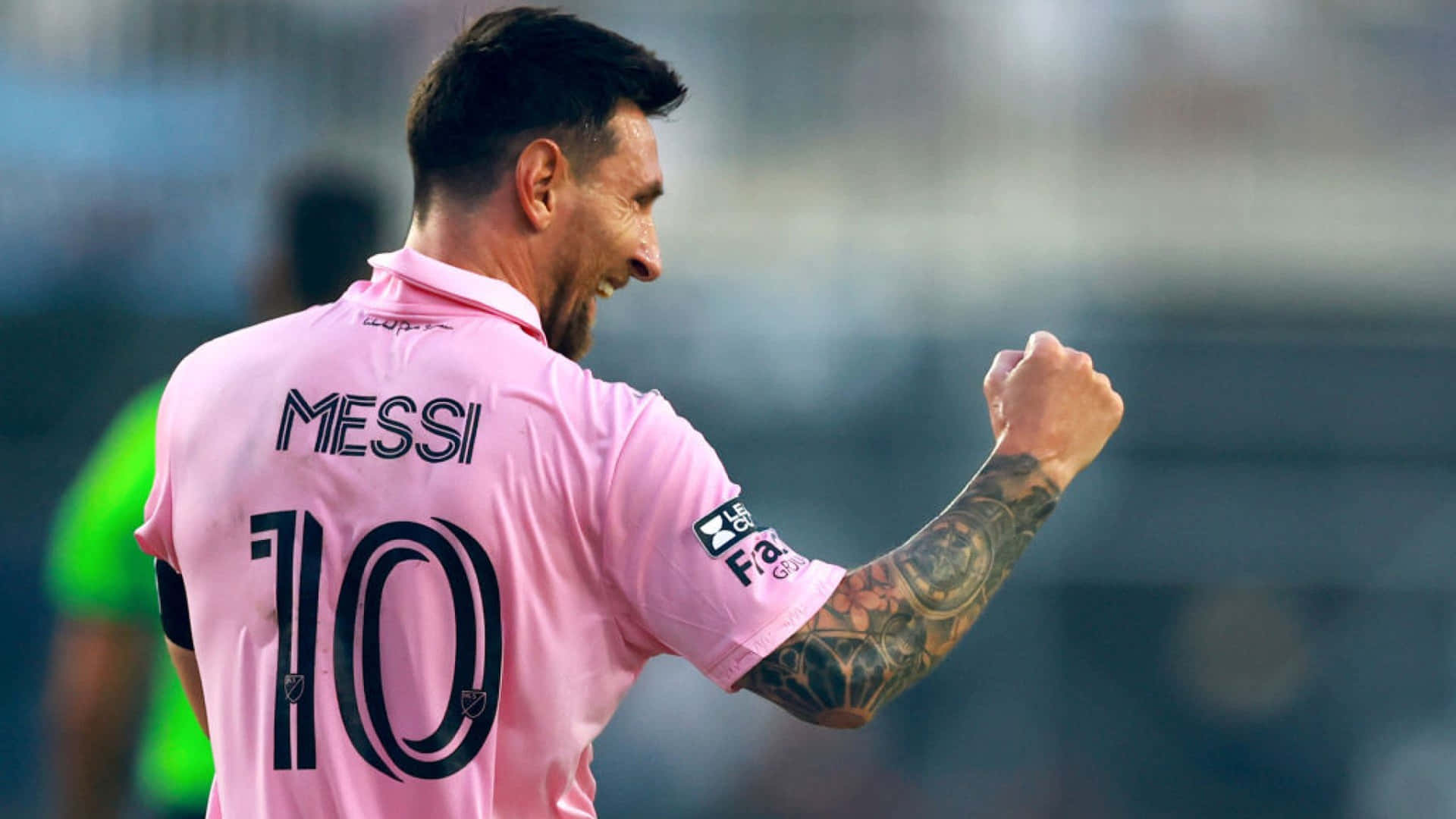 Messiin Pink Jersey Number10 Wallpaper