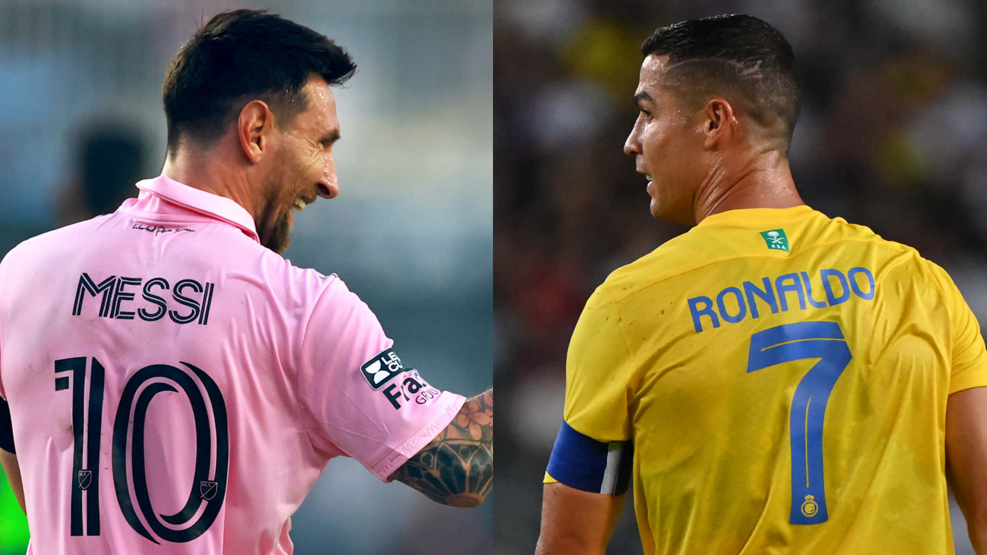Messivs Ronaldo Jersey Comparison Wallpaper