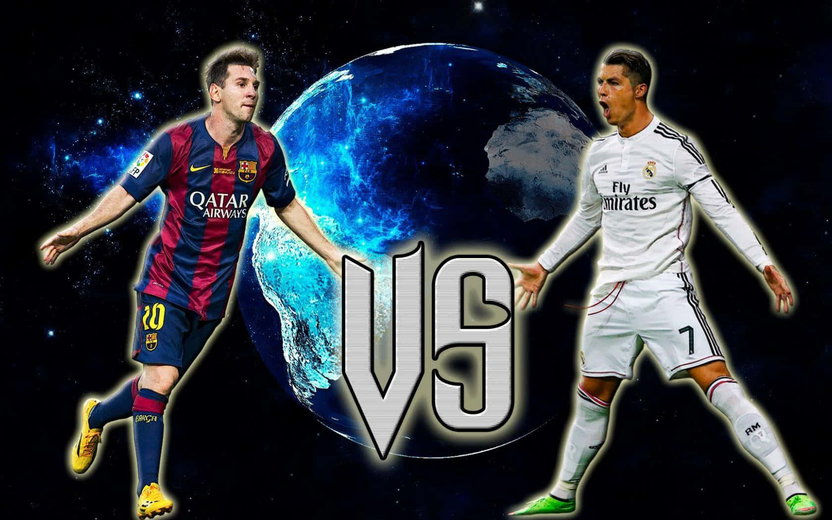 Messivs Ronaldo Soccer Rivalry Wallpaper