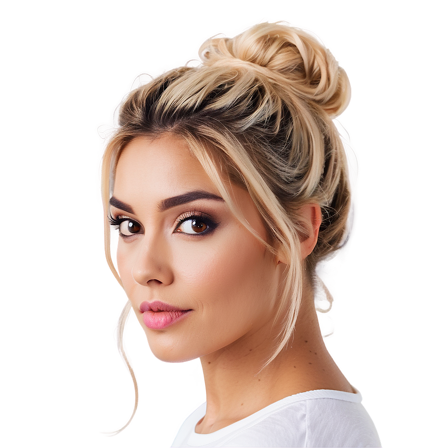 Download Messy Blonde Bun Png 58