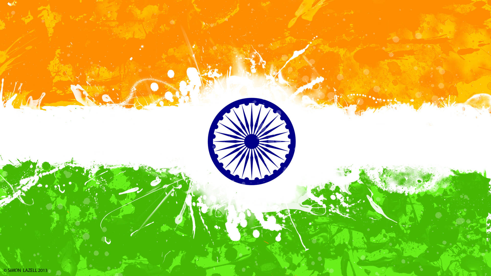 Messy Indian Flag Painting Background