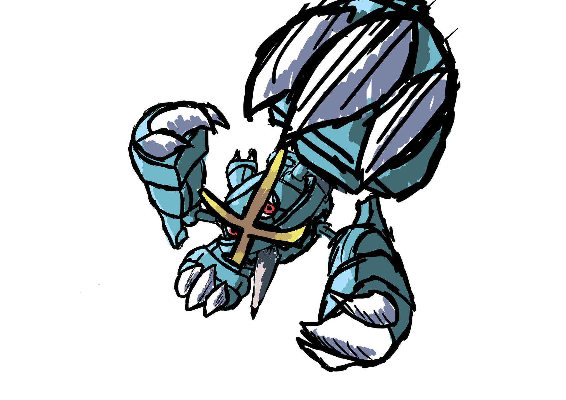 Metagross Drawing Attacking Claws Wallpaper