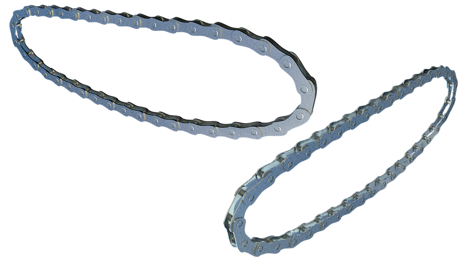 Metal Chain Isolatedon Blue Background PNG