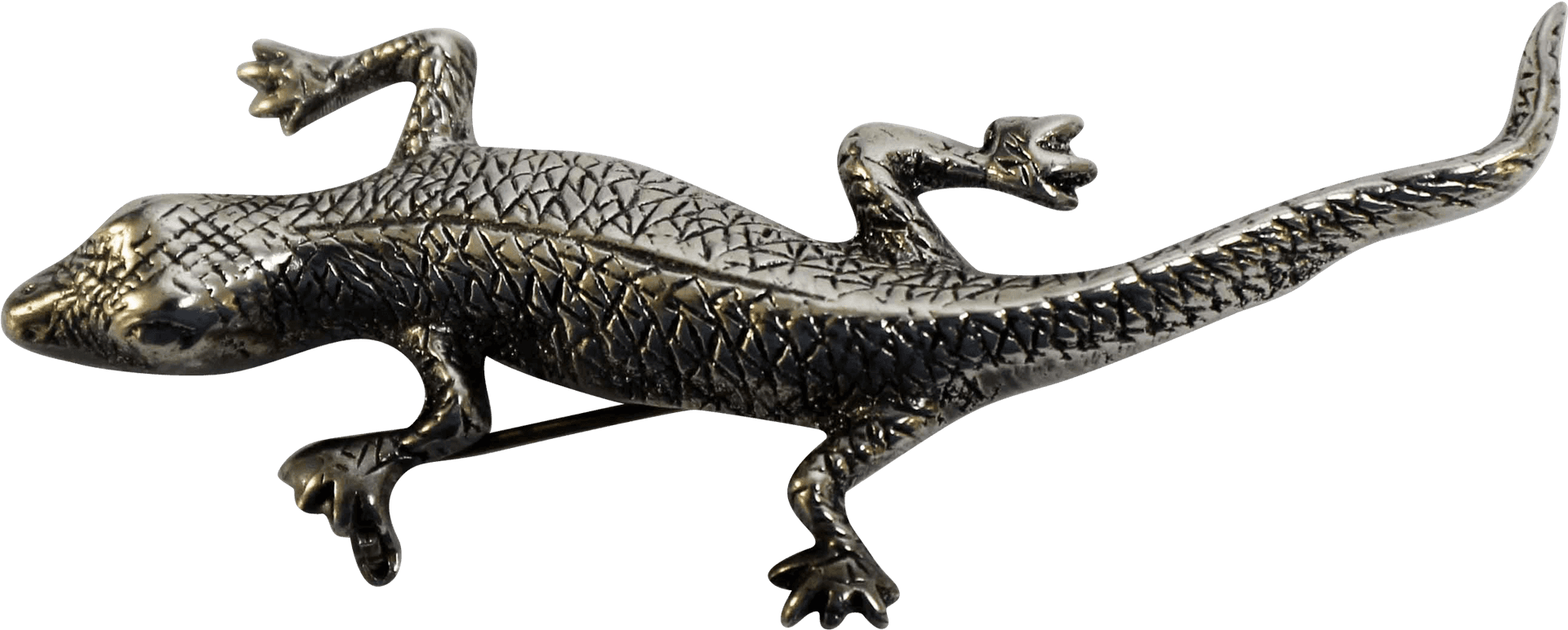 Metal Gecko Sculpture PNG