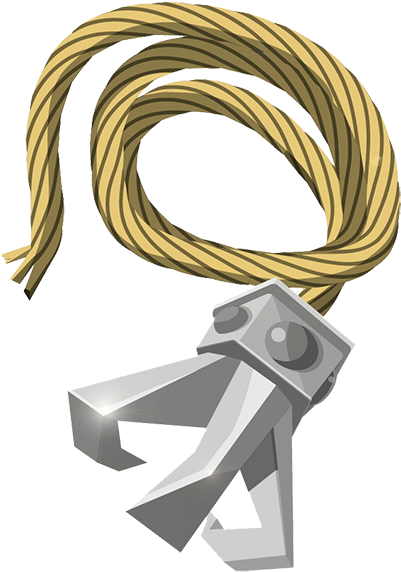 Metal Hookwith Yellow Rope PNG