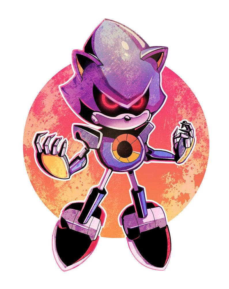 Metalsonic Röd Jord Konst (assuming This Is A Title Or Label For A Computer Or Mobile Wallpaper Featuring Metal Sonic And A Red Earthy Design) Wallpaper