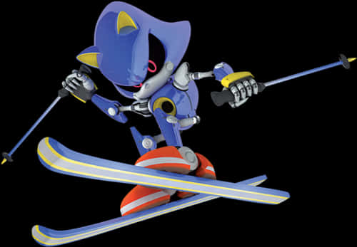 Metal Sonic Skiing Action PNG