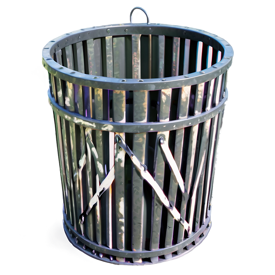 Metal Trash Bin Model Png 05252024 PNG