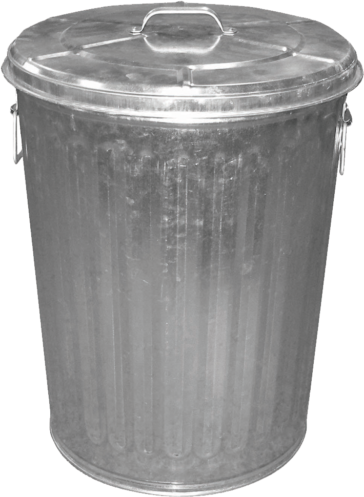 Metal Trash Canwith Lid PNG