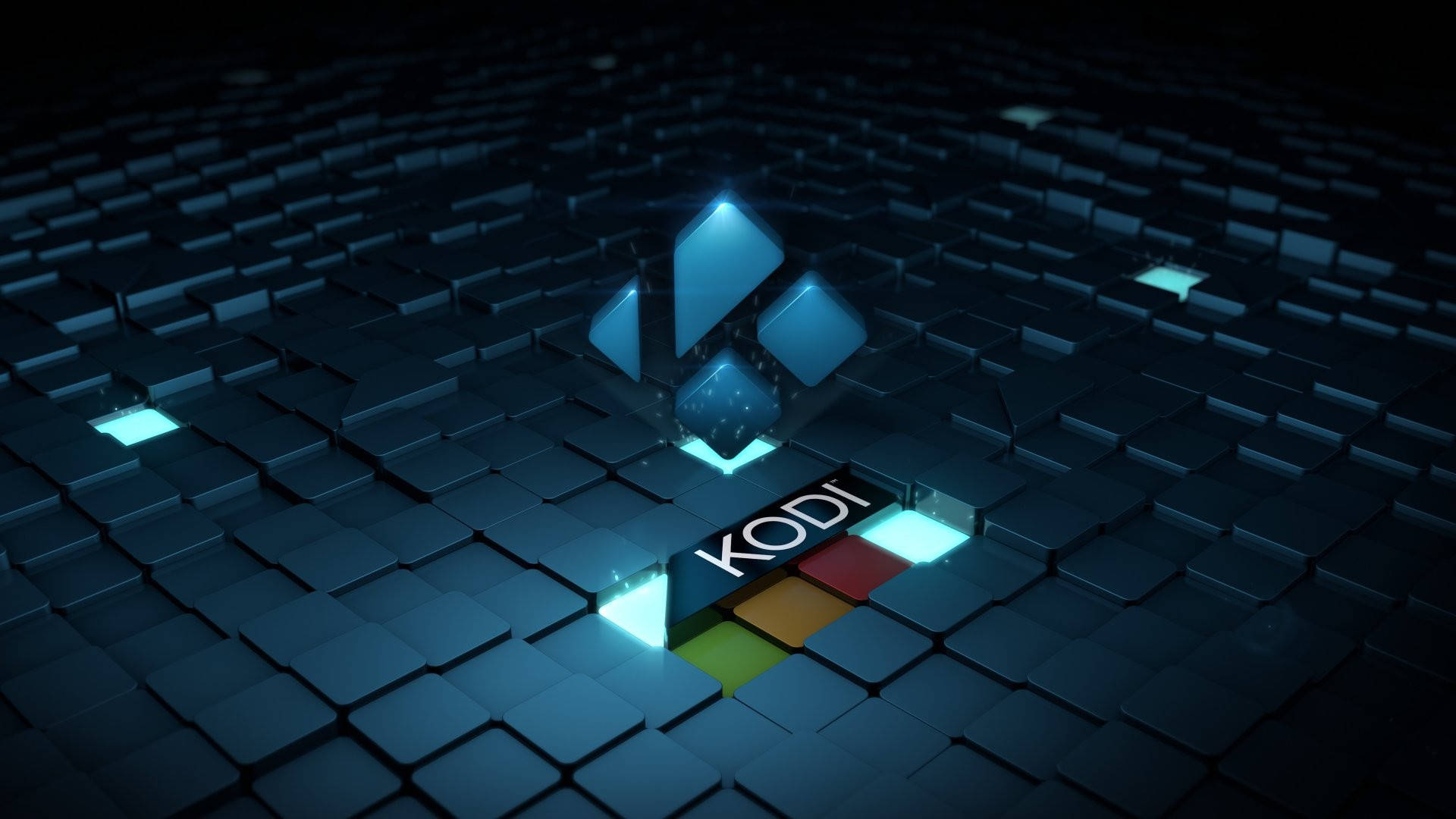 Logo Kodi 3d Metallico Sfondo
