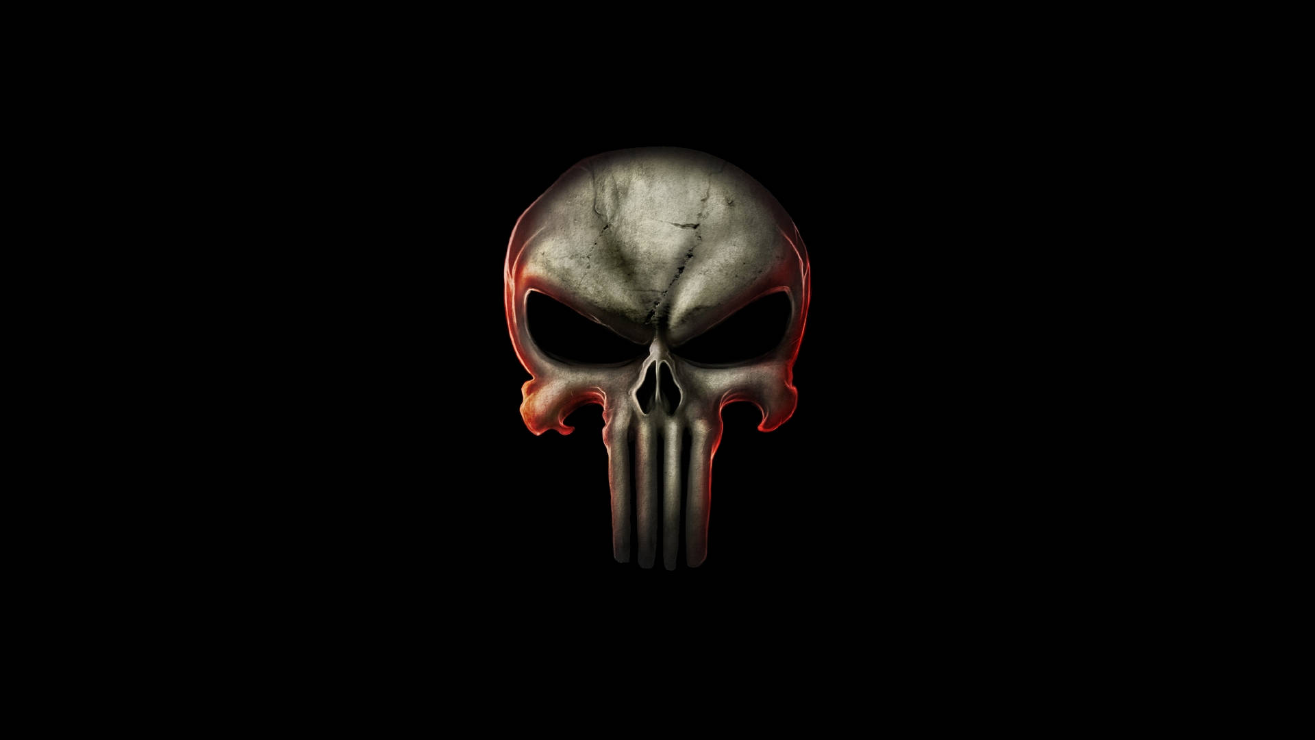Metallic 3D Punisher Logo Wallpaper