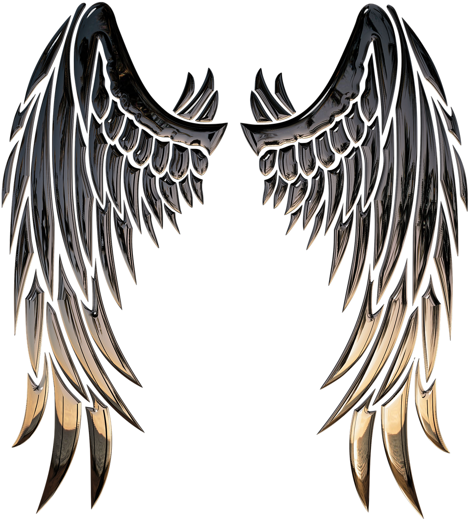 Metallic Angel Wings Artwork PNG