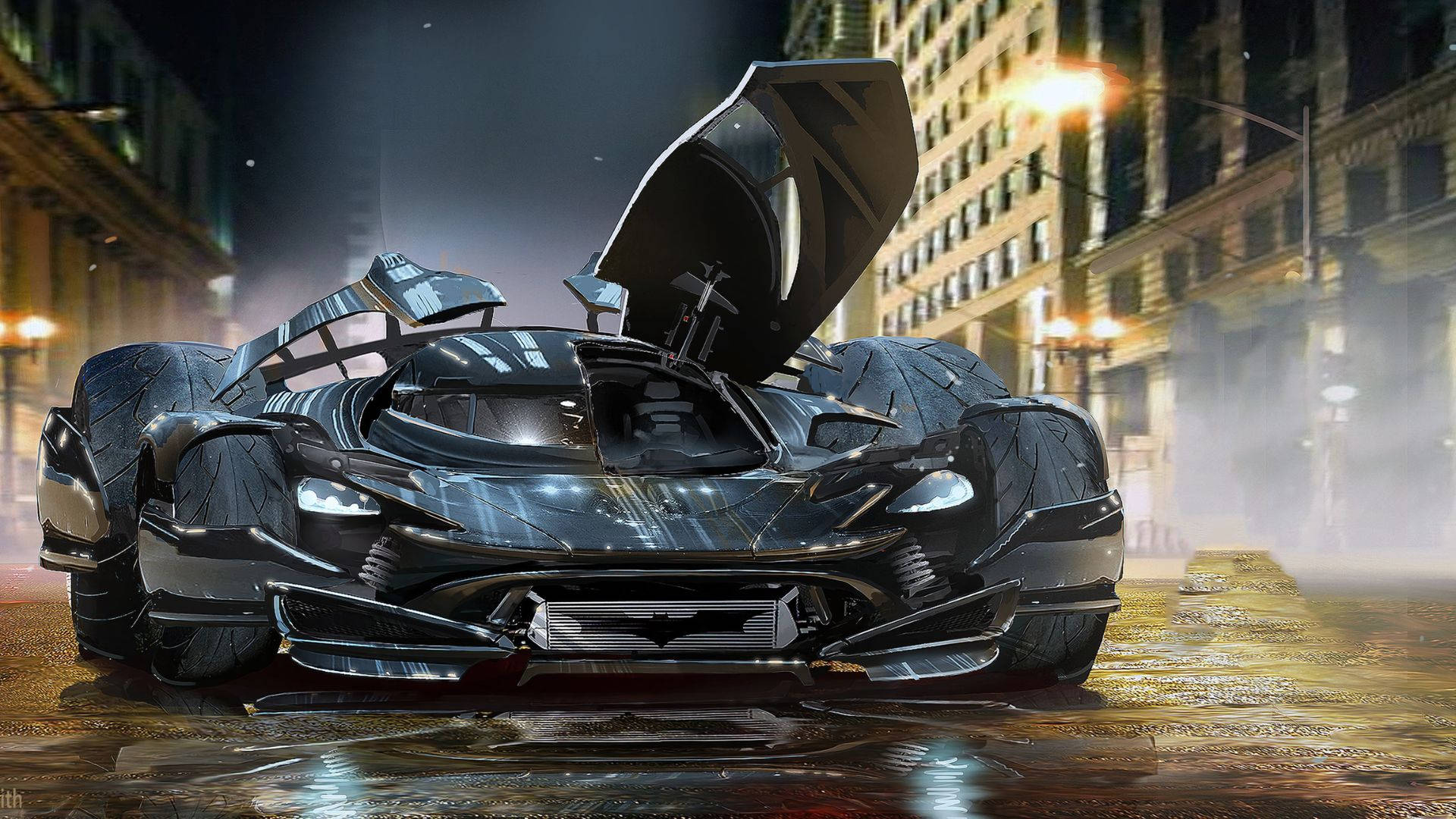 Metallic Black Batmobile