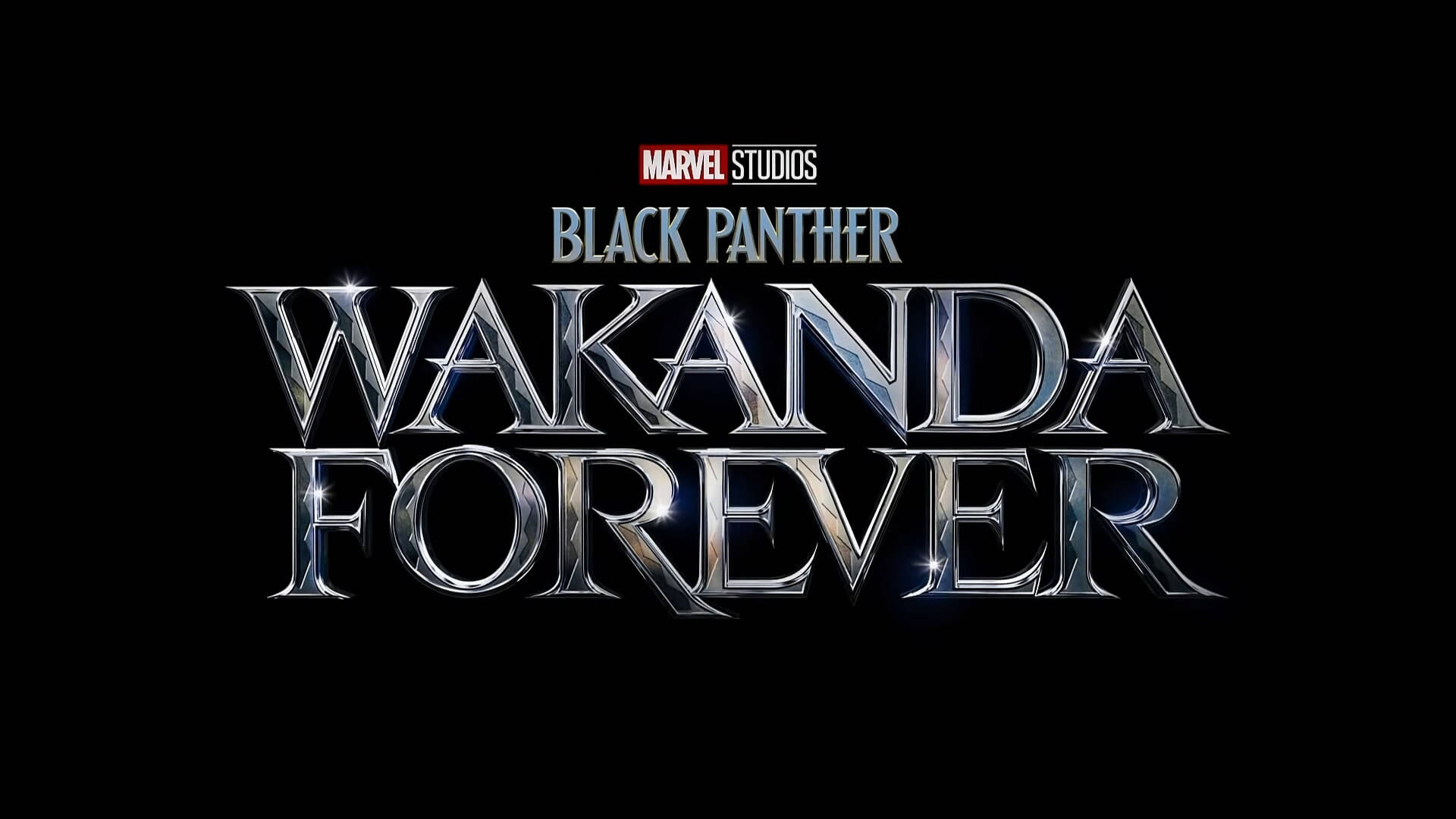 Metallic sort Panther: Wakanda For evigt Logo Wallpaper