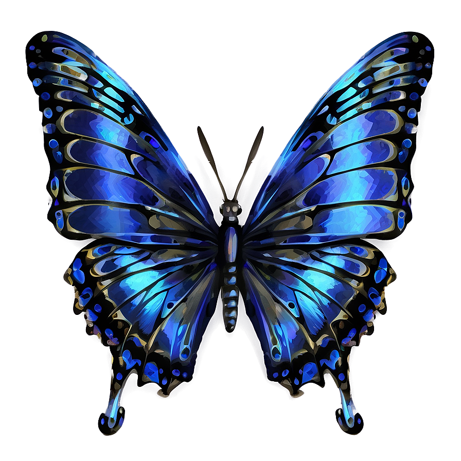 Download Metallic Blue Butterfly Png 05212024 | Wallpapers.com