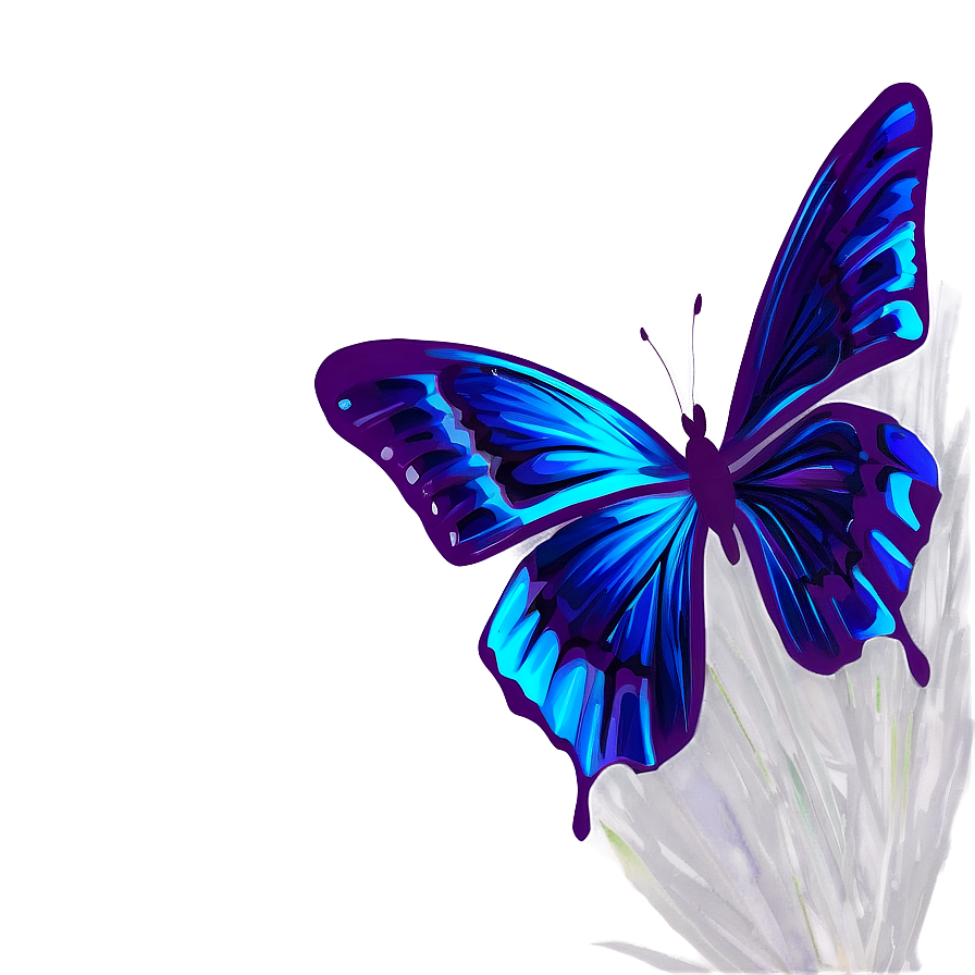 Metallic Blue Butterfly Png 05212024 PNG